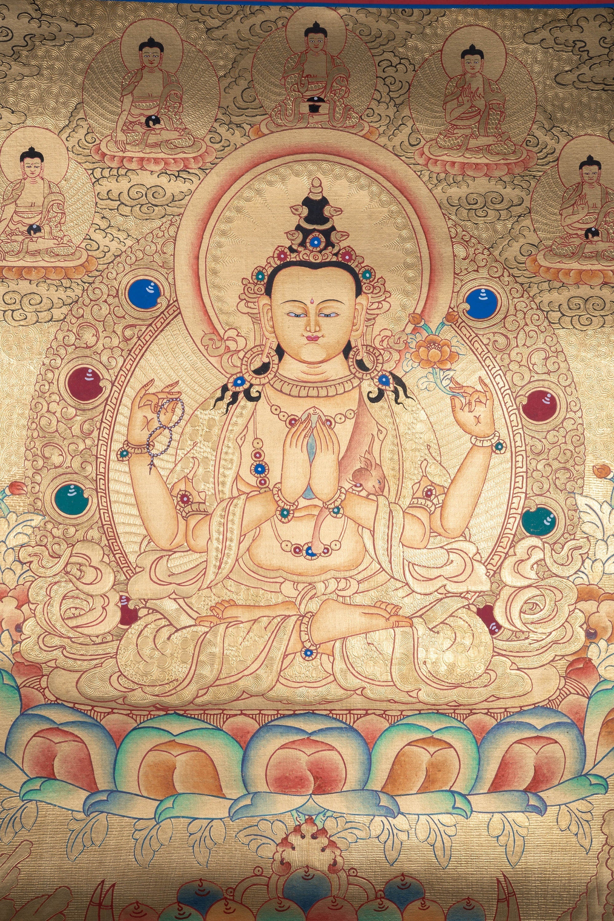 Lyap Chengresi Bodhisattva Thangka Painting - Lucky Thanka