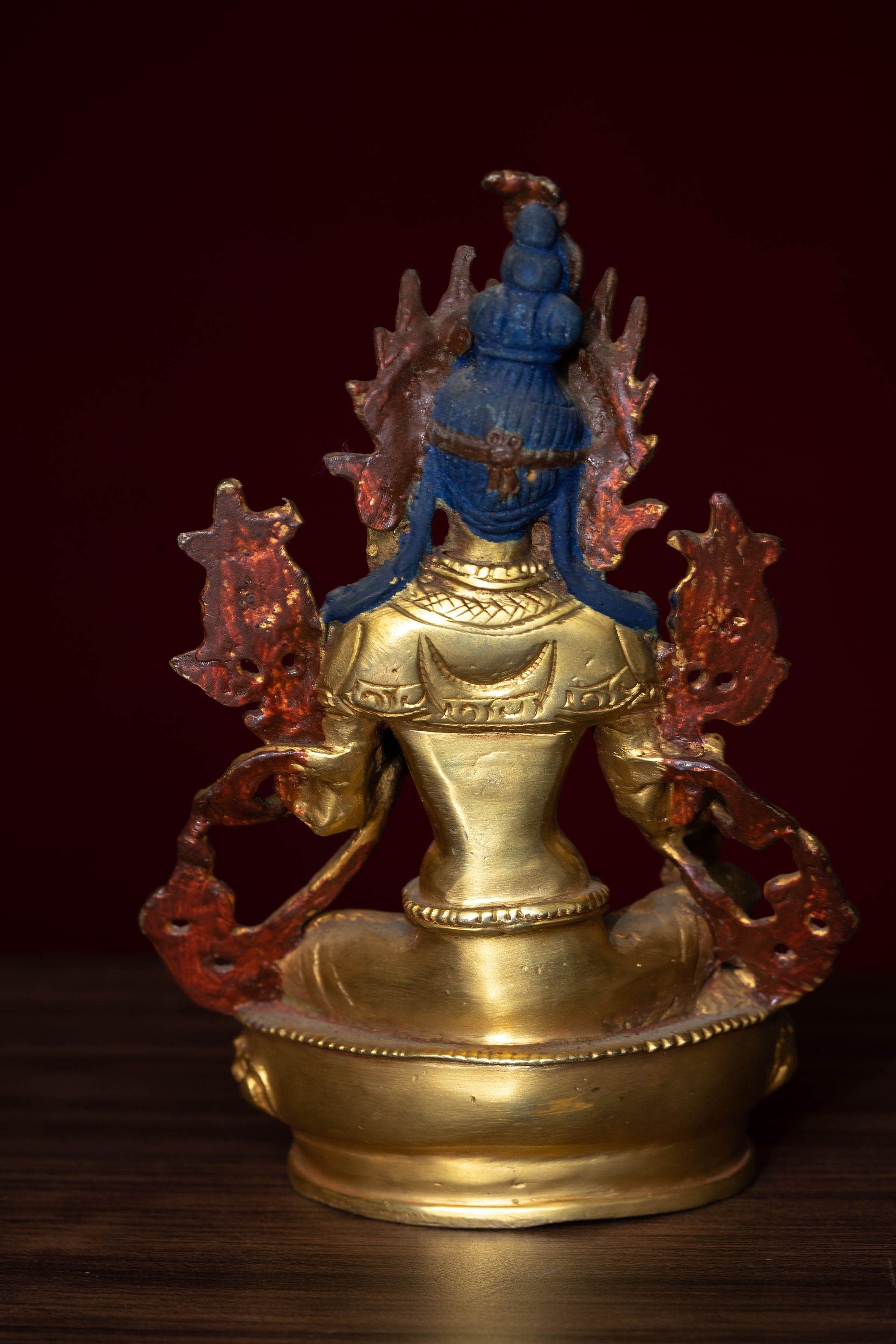 Gold Plated Green Tara Statue - Lucky Thanka