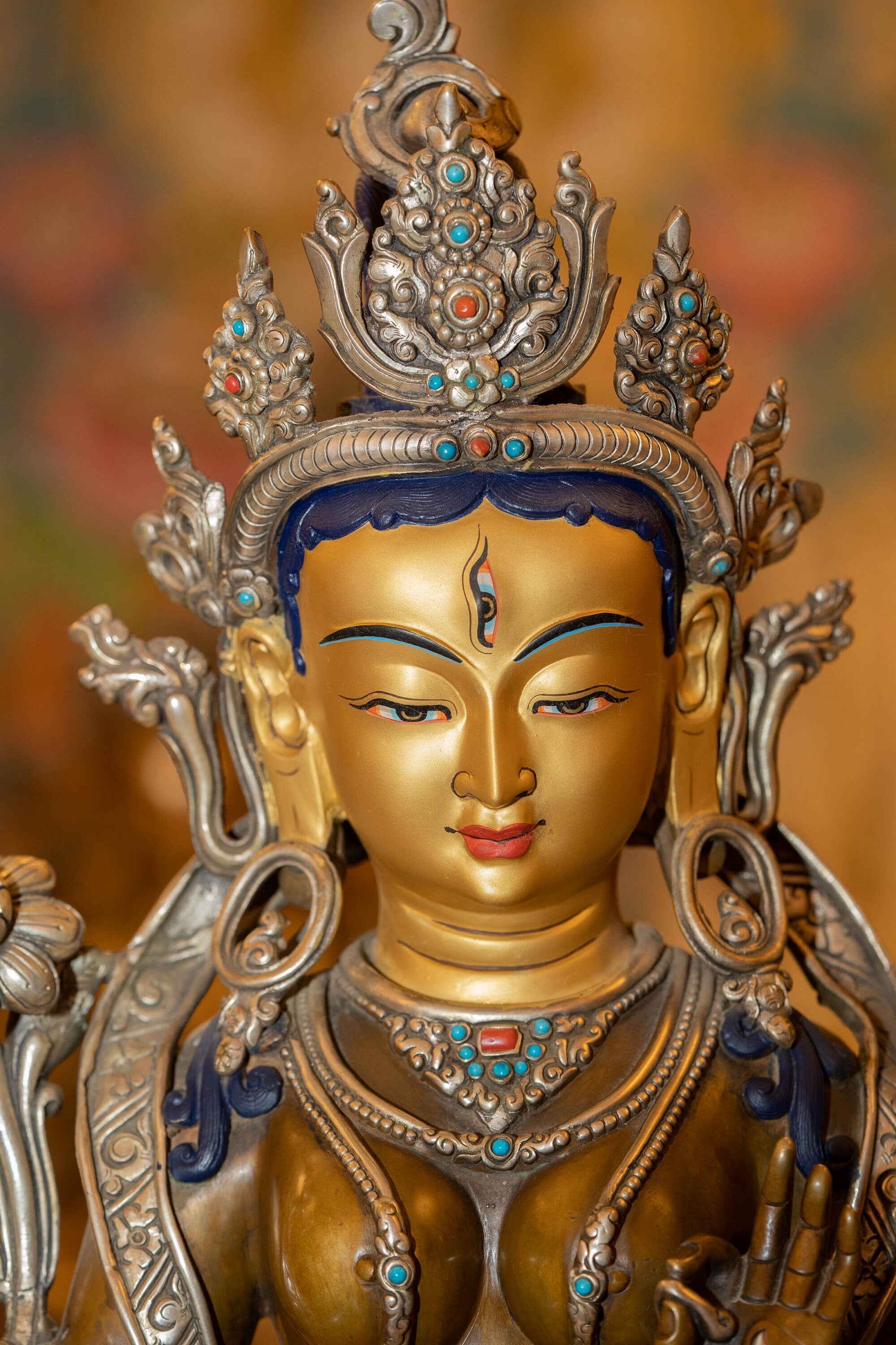 White Tara Silver Plated Statue - Lucky Thanka