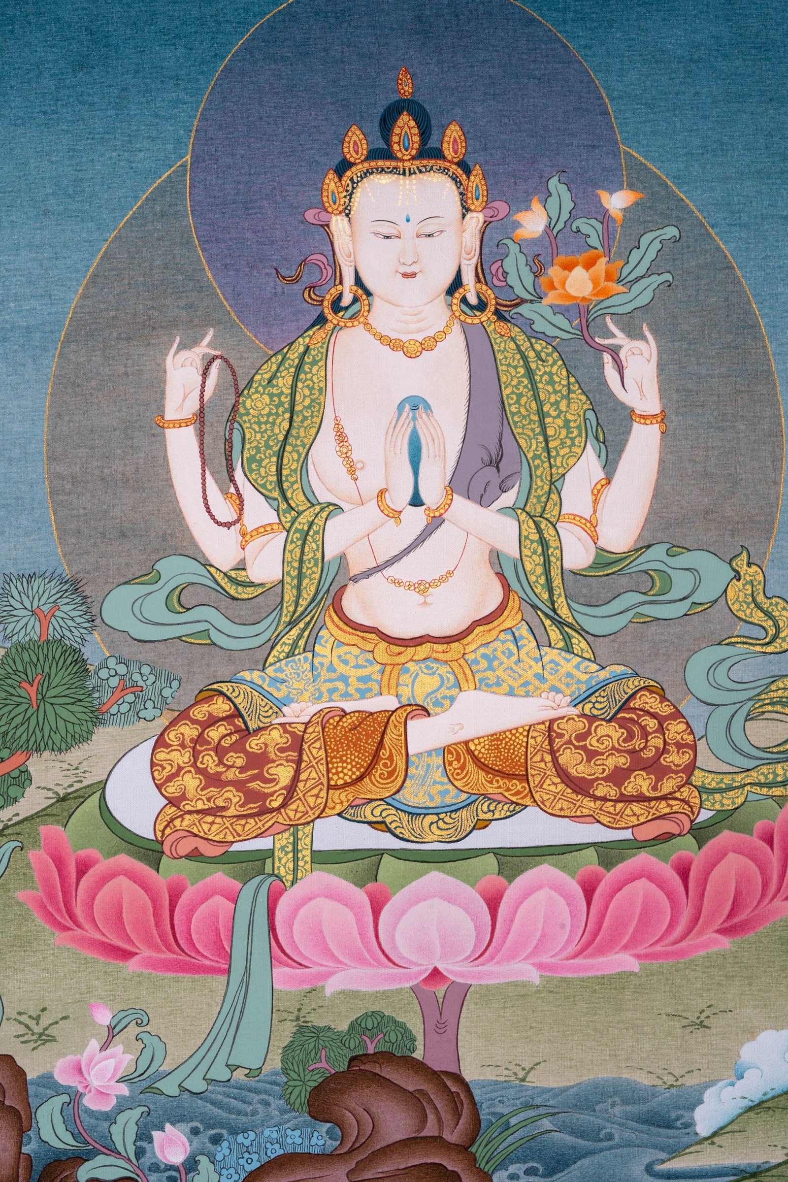 Chengresi Bodhisattva thangka painting - Lucky Thanka