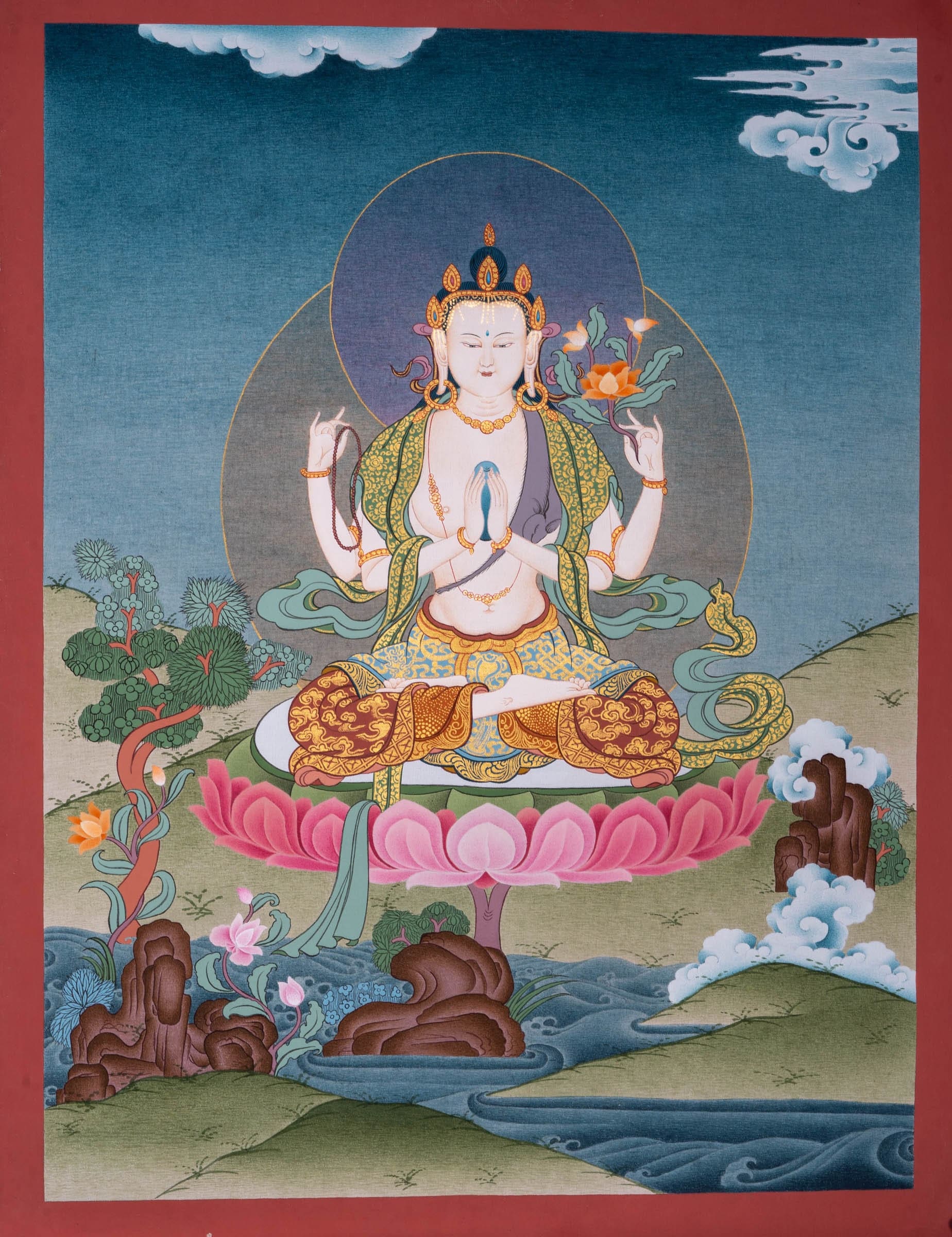 Chengresi Bodhisattva thangka painting - Lucky Thanka
