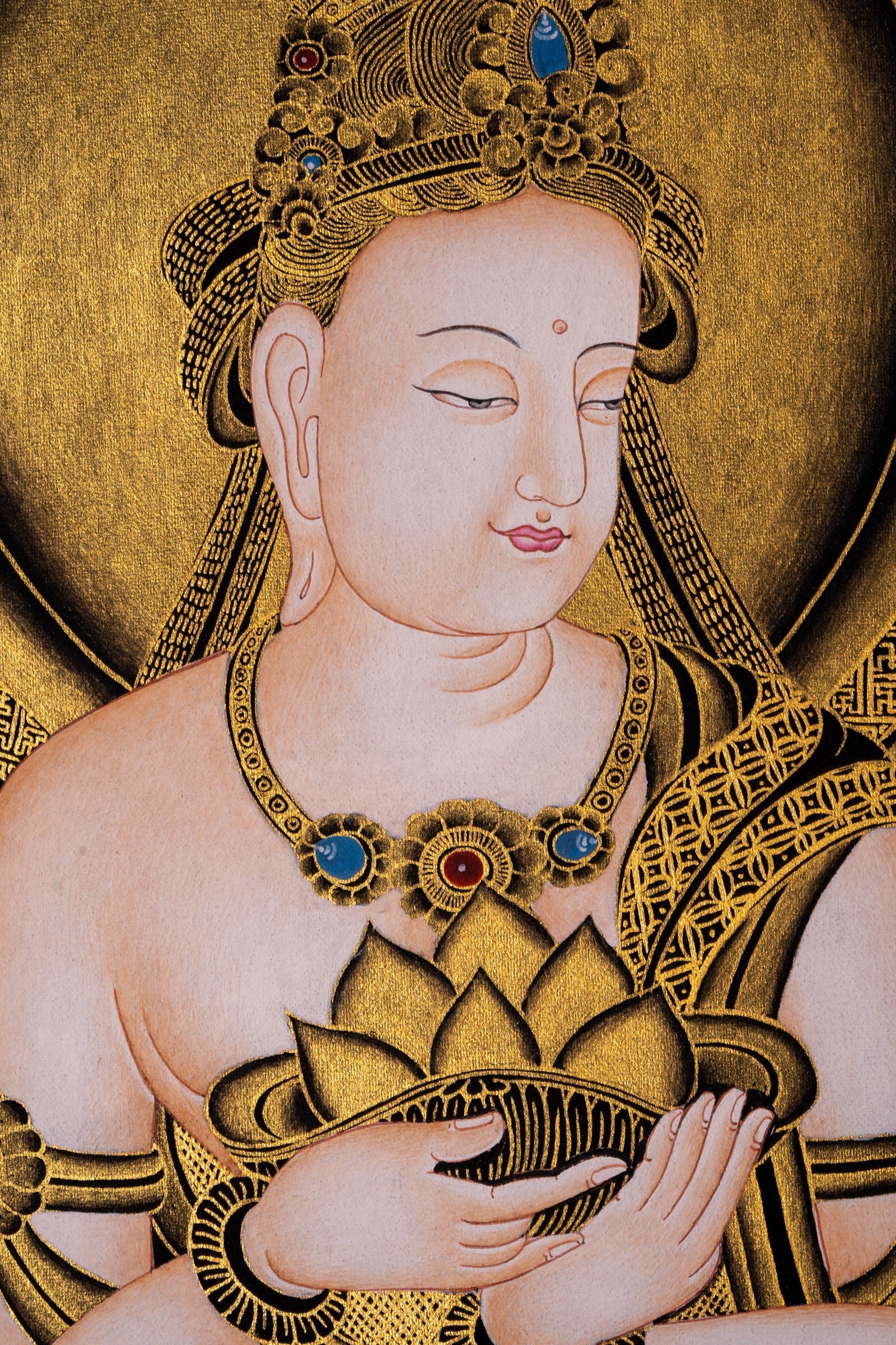 Japanese Buddha Hand painted thangka - Lucky Thanka