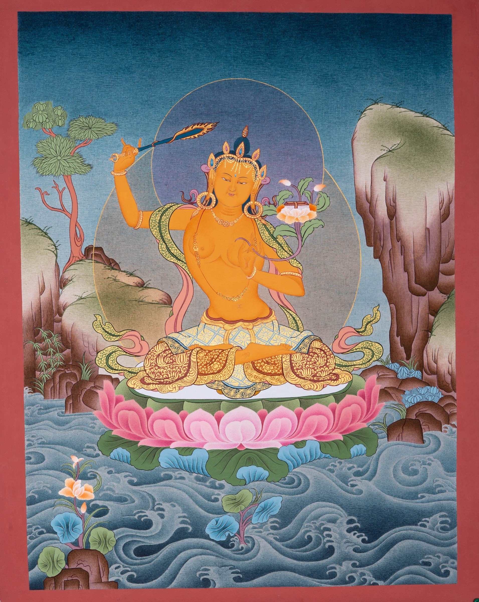 Manjushri Thangka Painting - Lucky Thanka