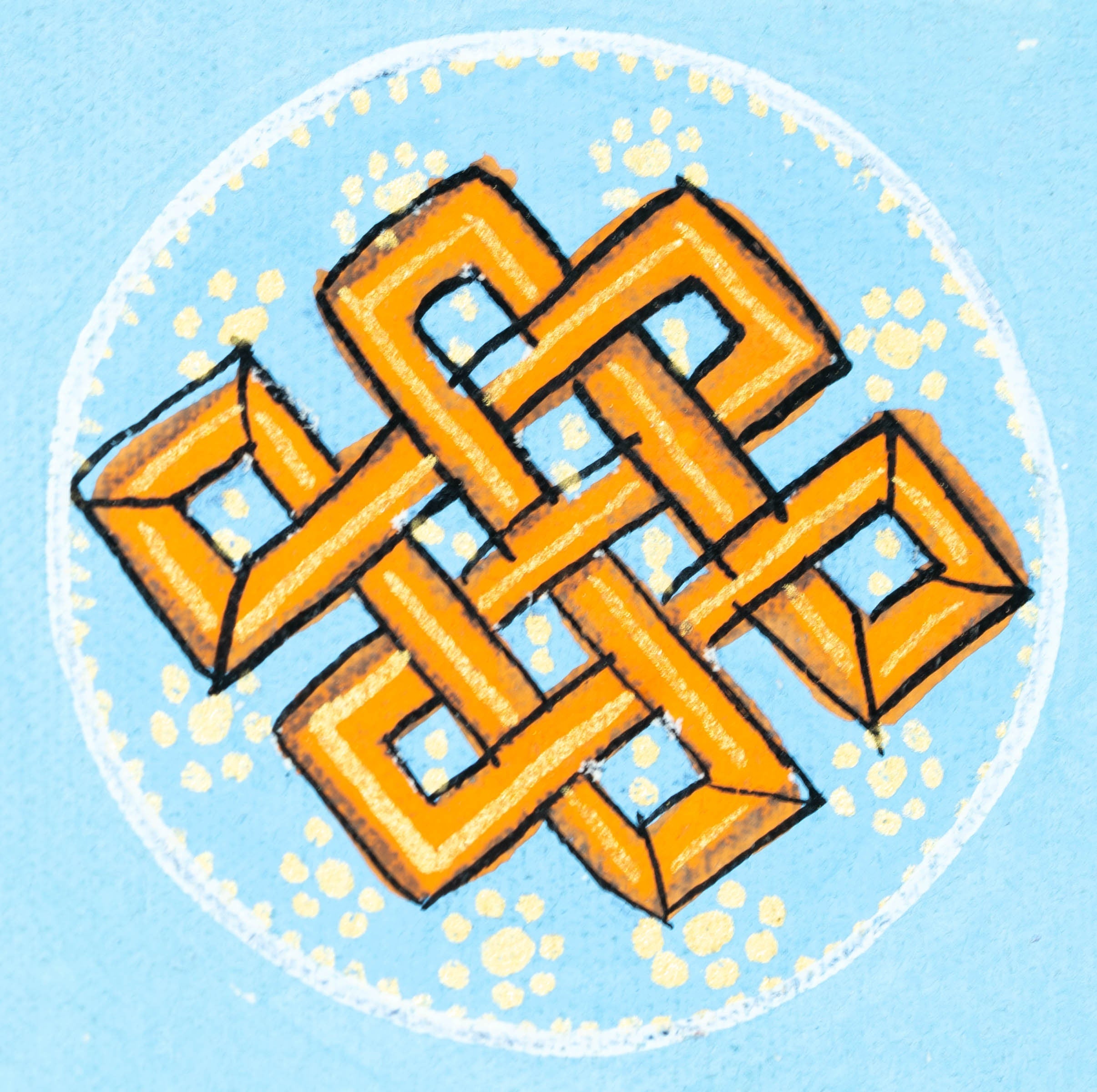 Endless Knot Mandala Ghau Thangka - Lucky Thanka