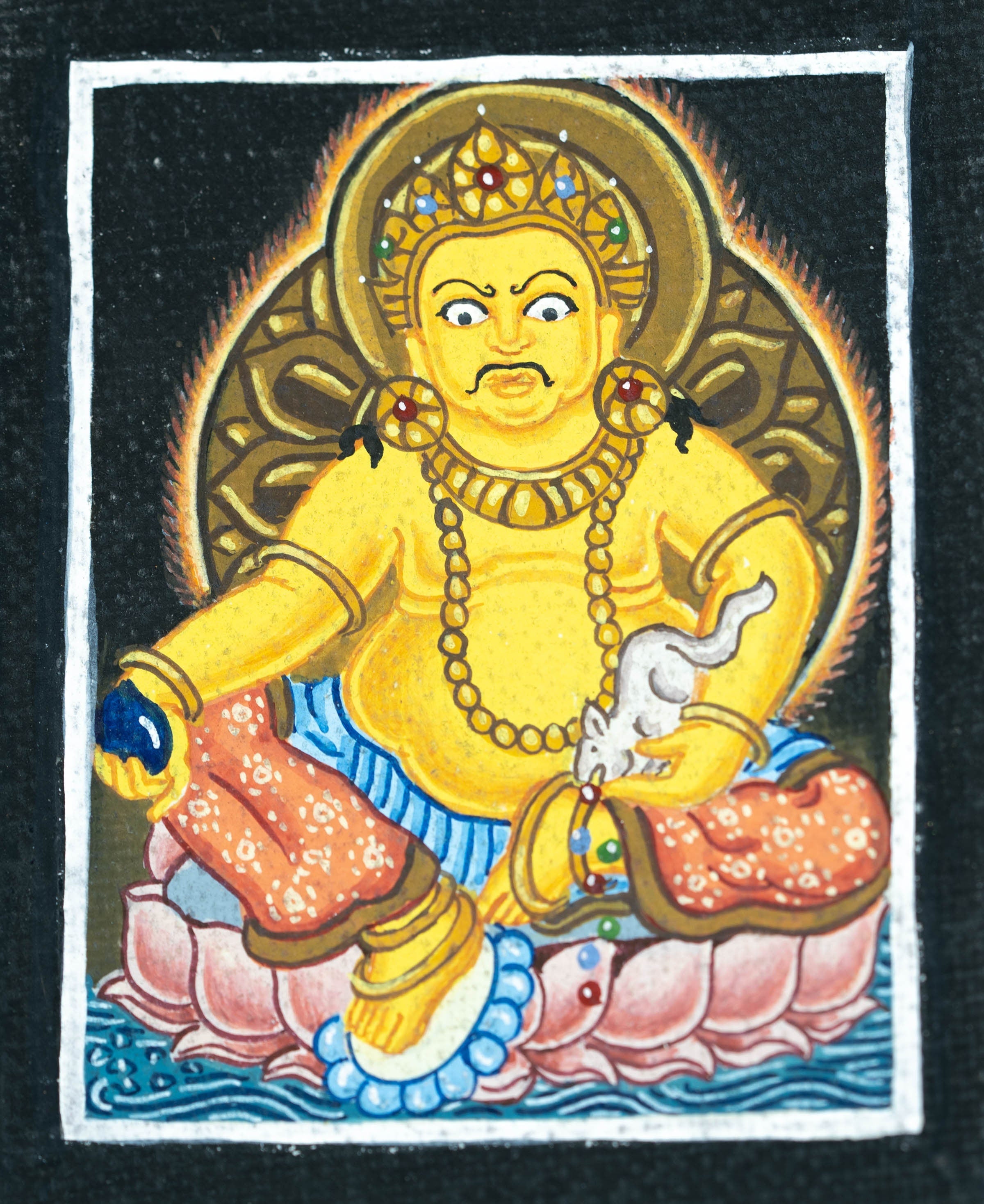 Kubera God of Wealth Ghau Thangka - Lucky Thanka