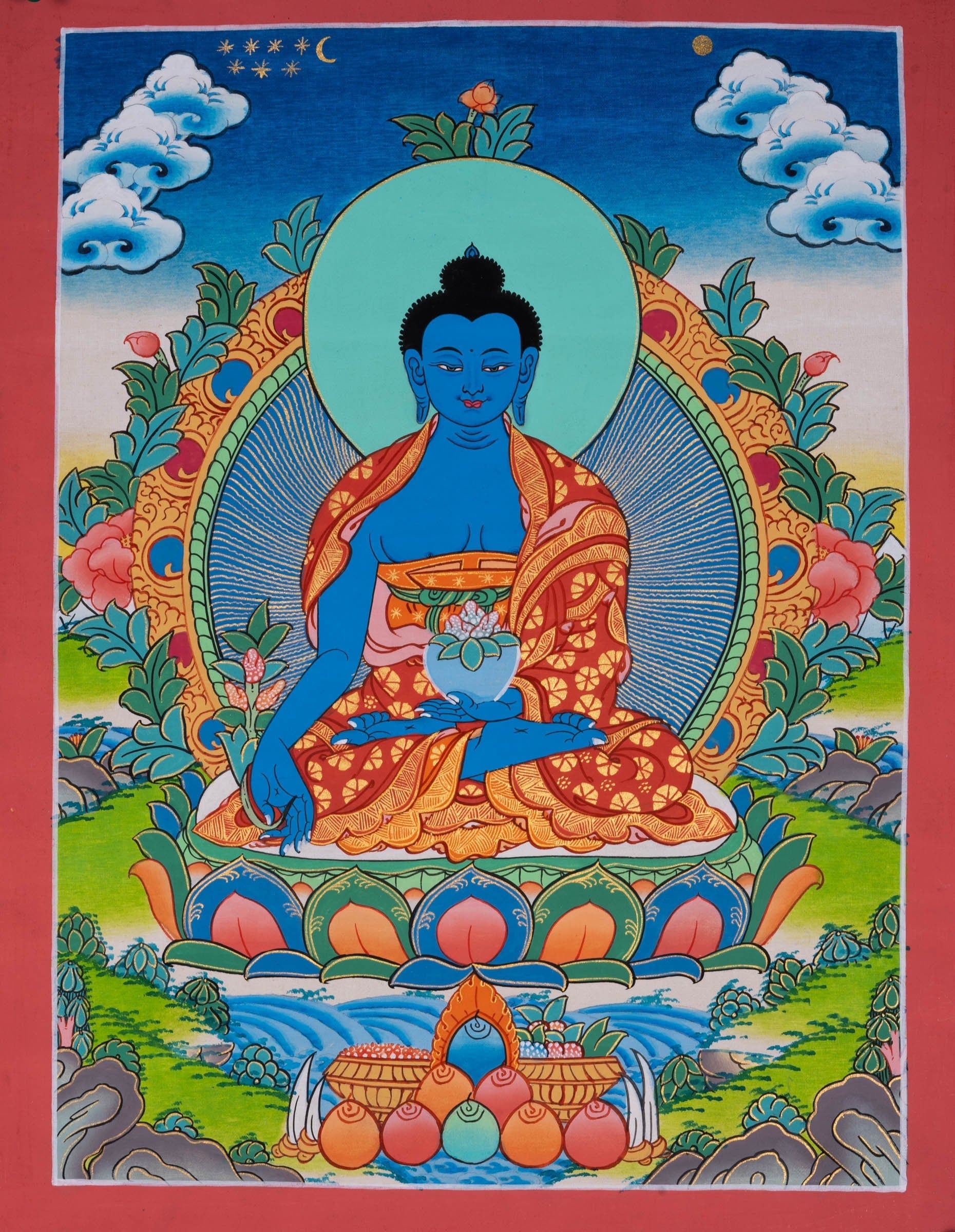 Medicine Buddha Thangka Painting - Lucky Thanka