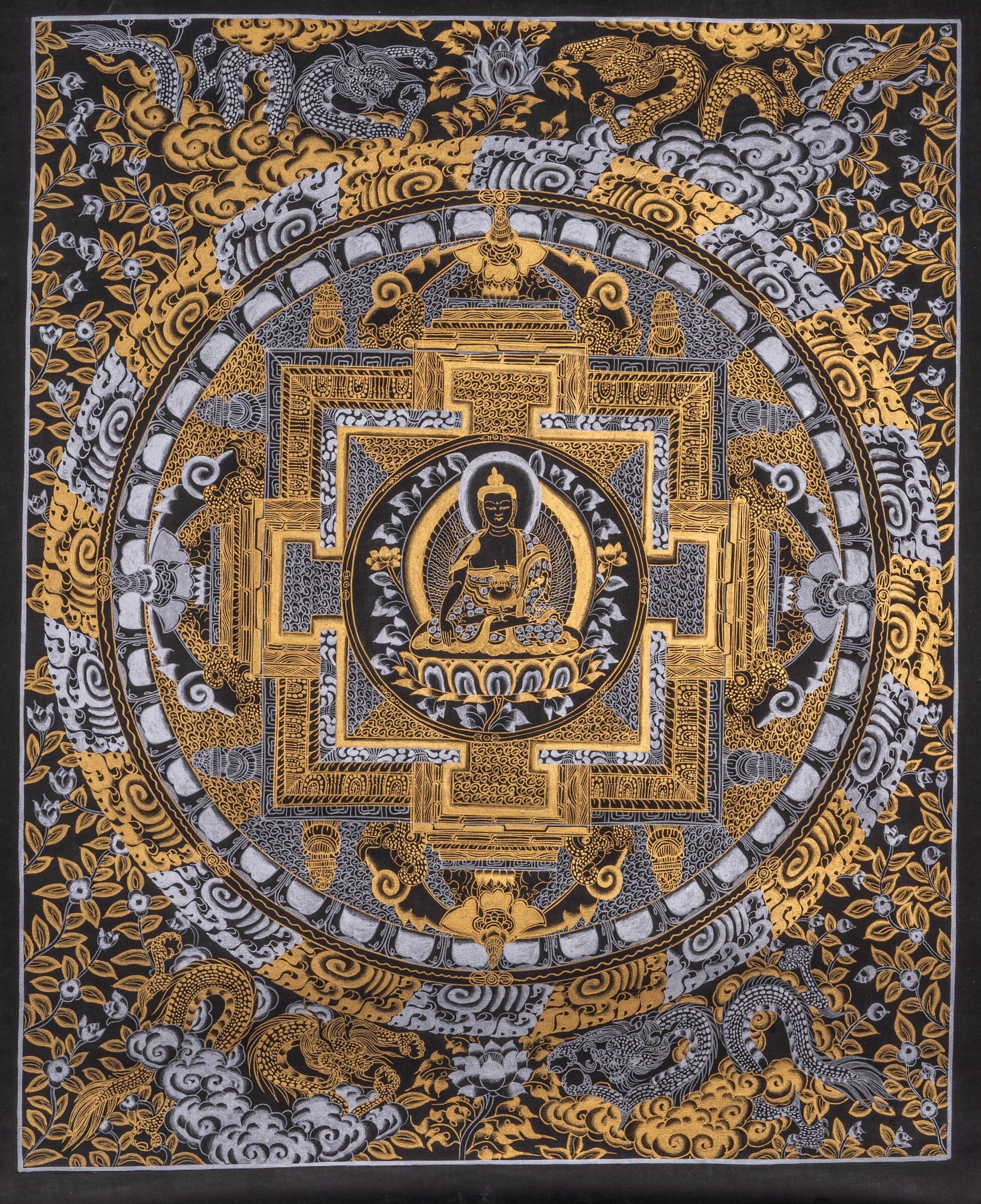 Shakyamuni Buddha Mandala Thangka Painting - Lucky Thanka