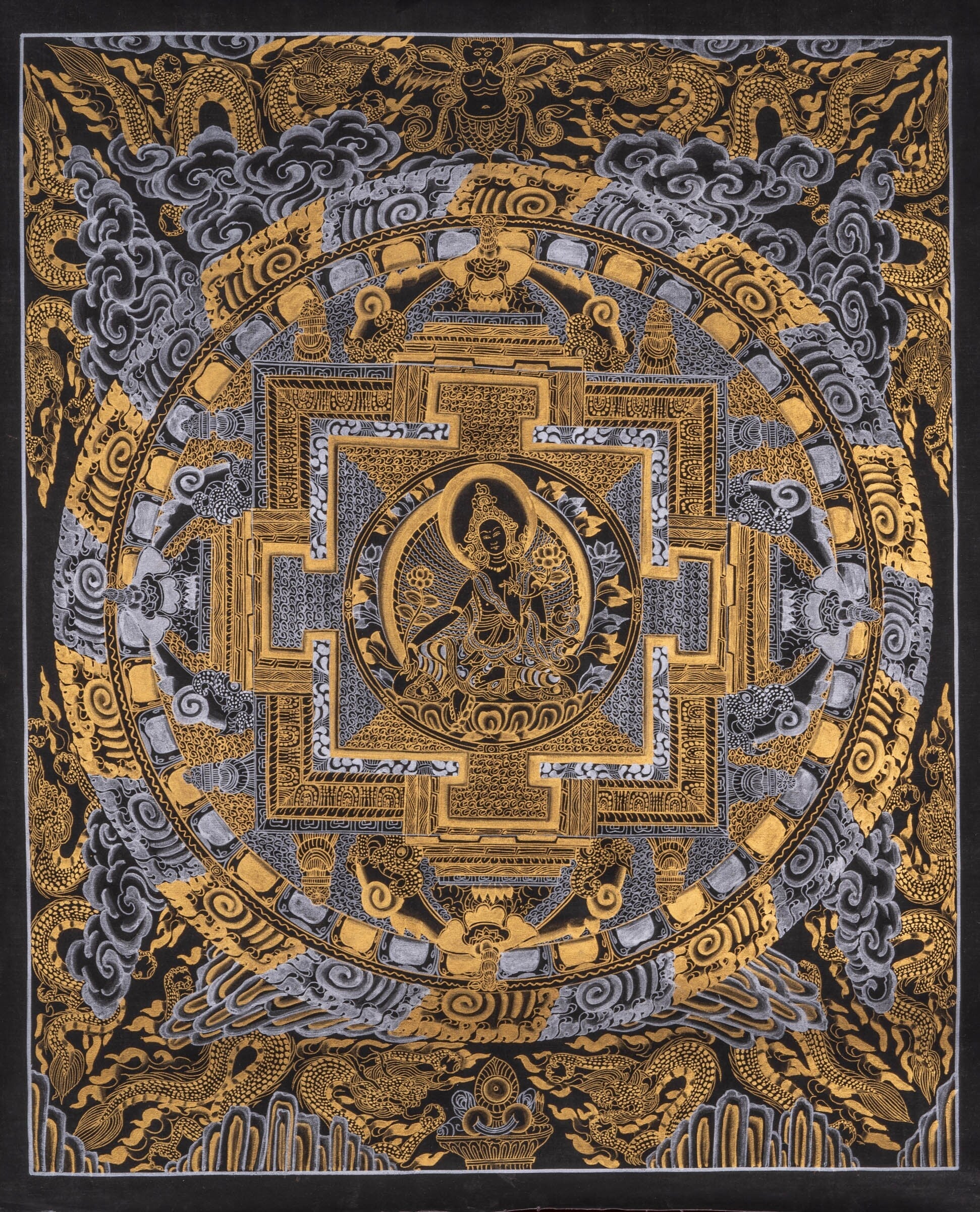 Green Tara Mandala Thangka painting - Lucky Thanka