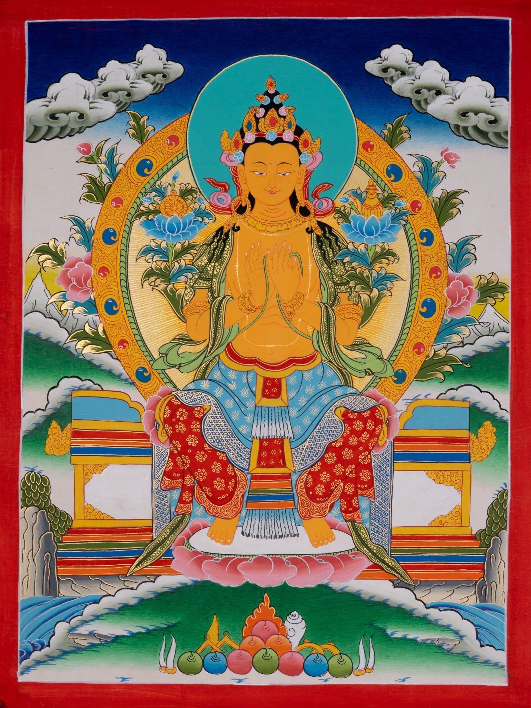 Genuine Thangka Painting of Maitreya Buddha - Lucky Thanka