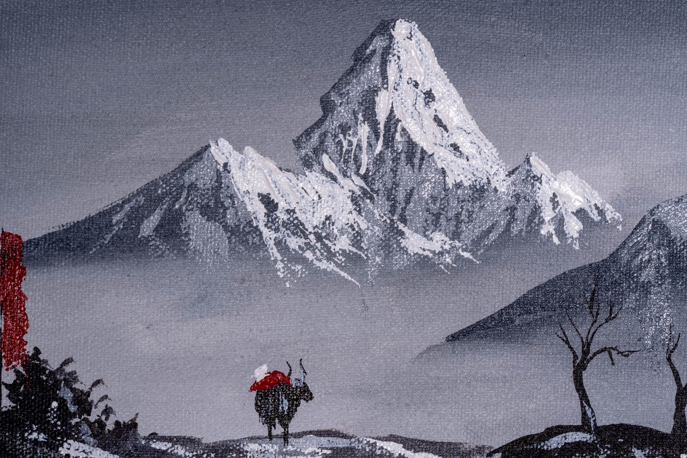 Mt. Ama Dablam back view Oil Painting - Lucky Thanka