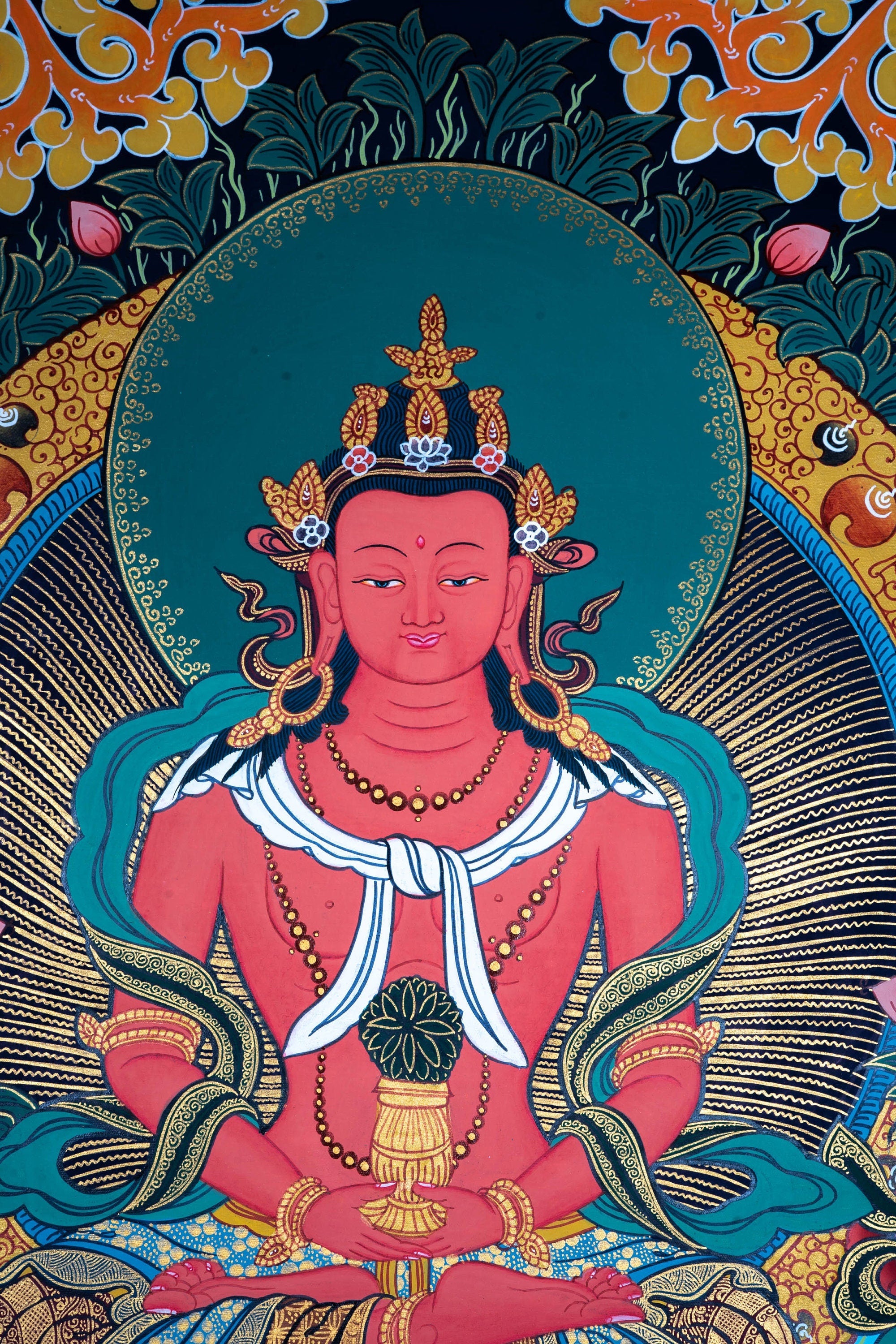 Buddha of Infinite Light - Amitayus Buddha Thangka - Lucky Thanka