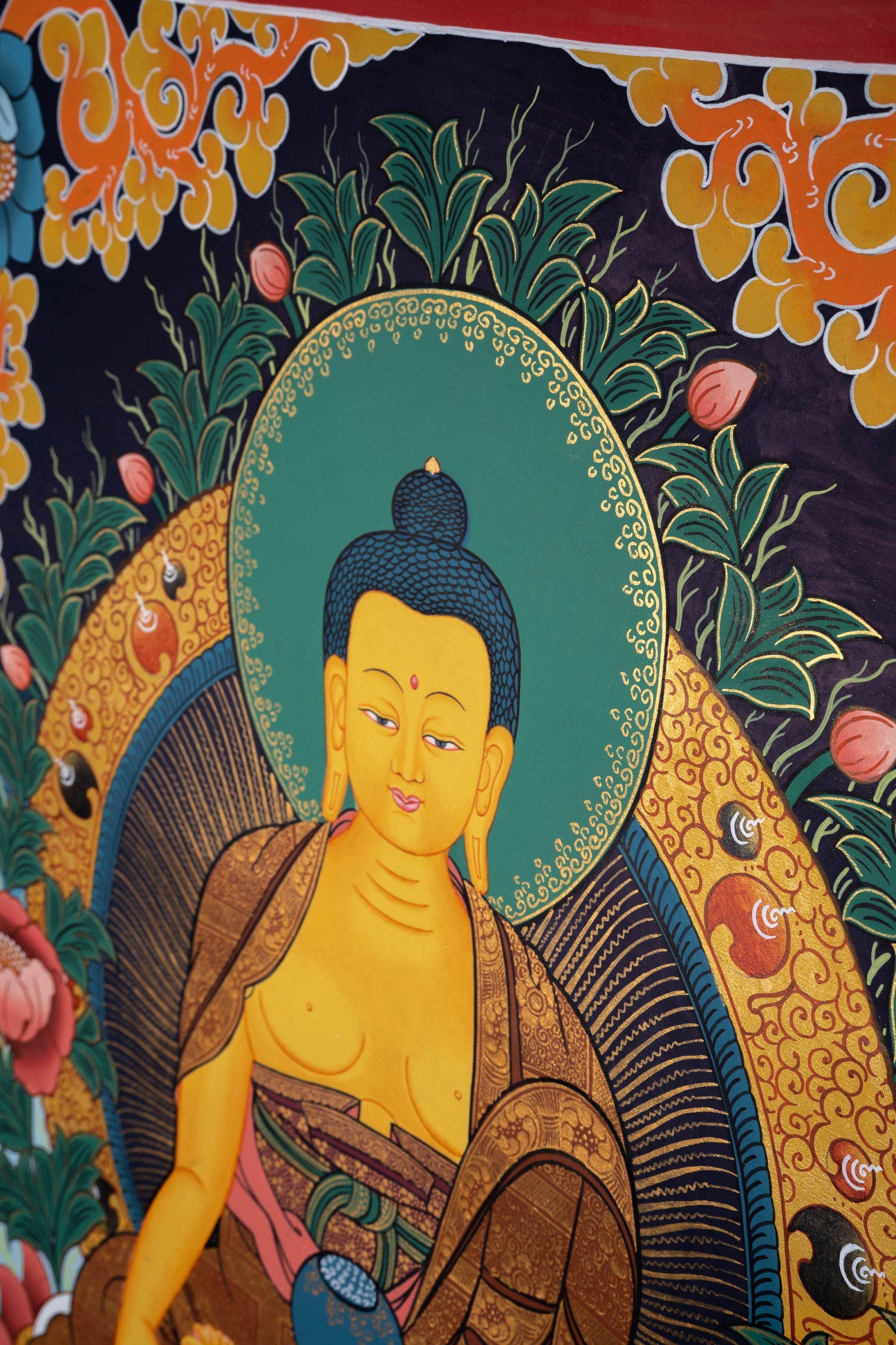 Premium Quality Thangka Painting - Shakyamuni Buddha - Lucky Thanka