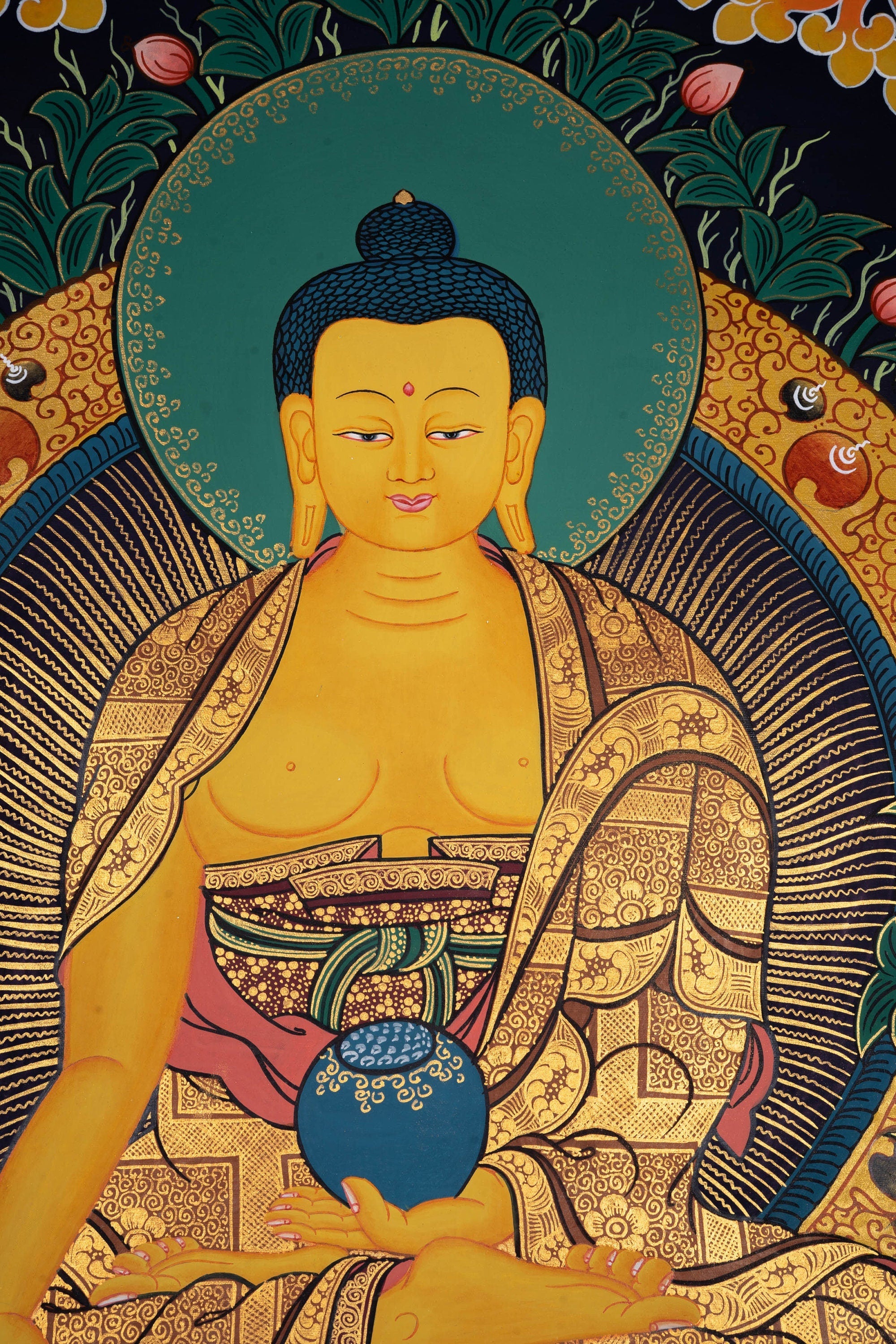 Premium Quality Thangka Painting - Shakyamuni Buddha - Lucky Thanka