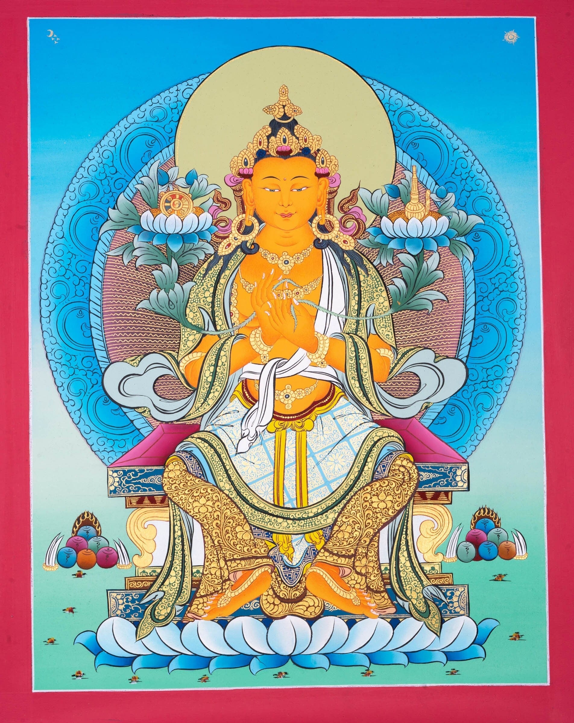 Maitreya Buddha Thangka Art - Lucky Thanka