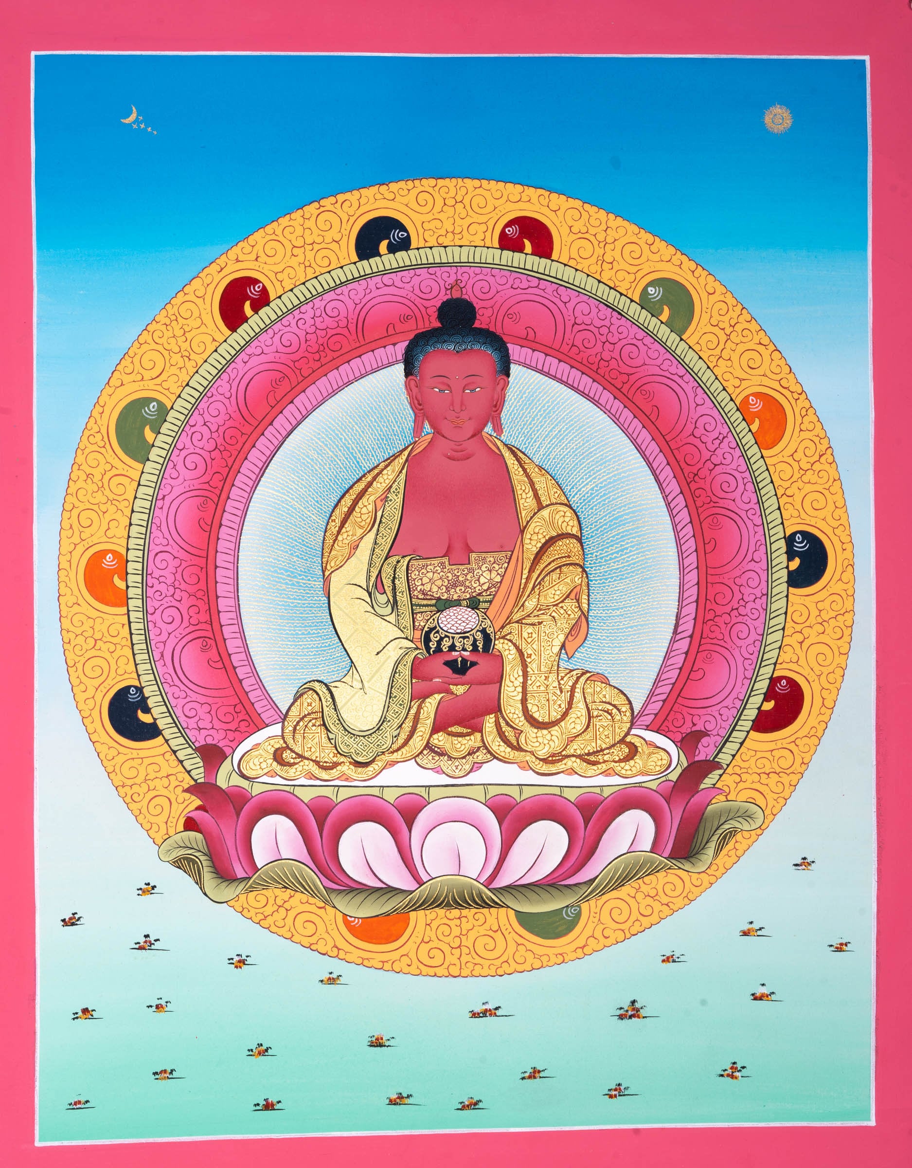 Amitabha Buddha Thangka Painting - Lucky Thanka