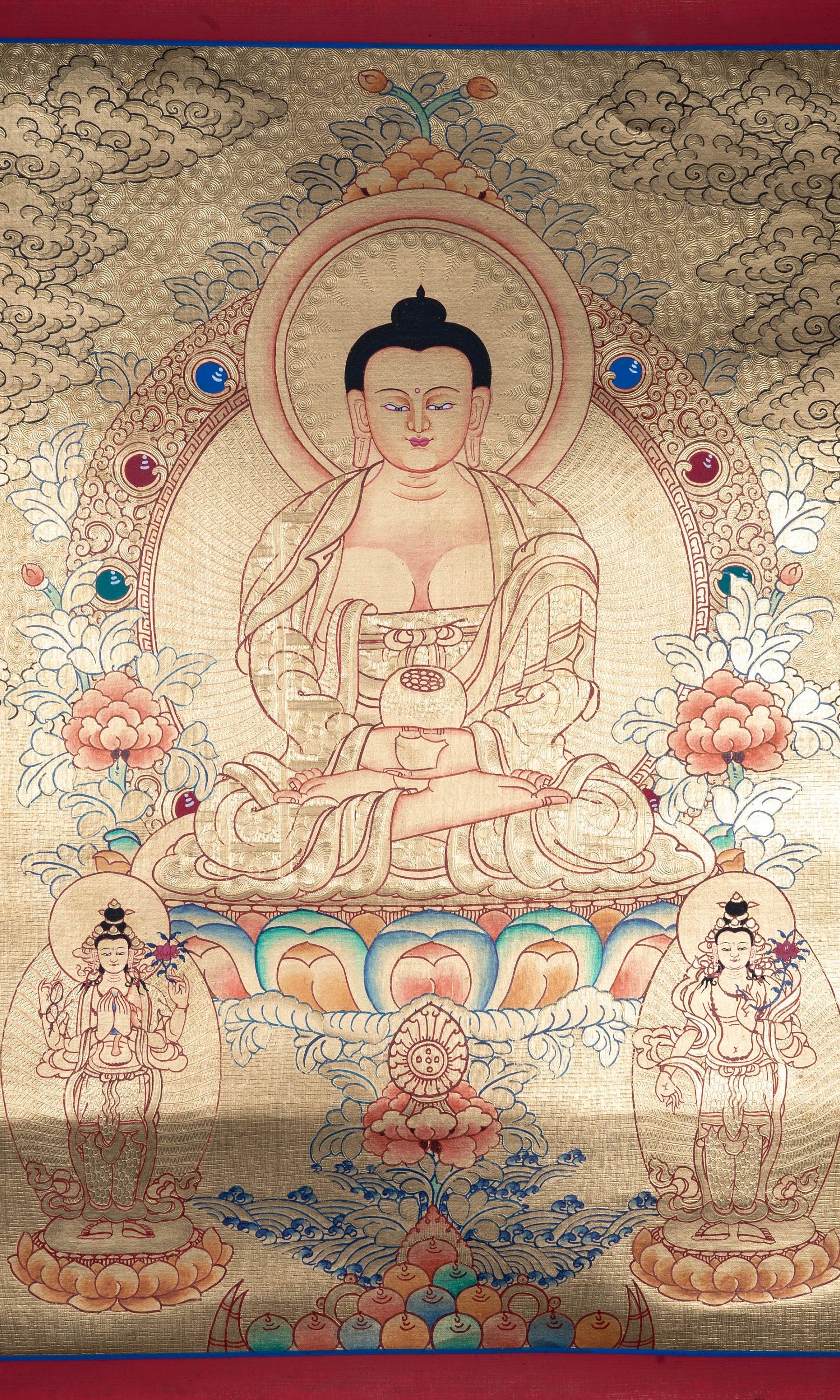 Lyap Long Life Amitabha Buddha Thangka - Lucky Thanka