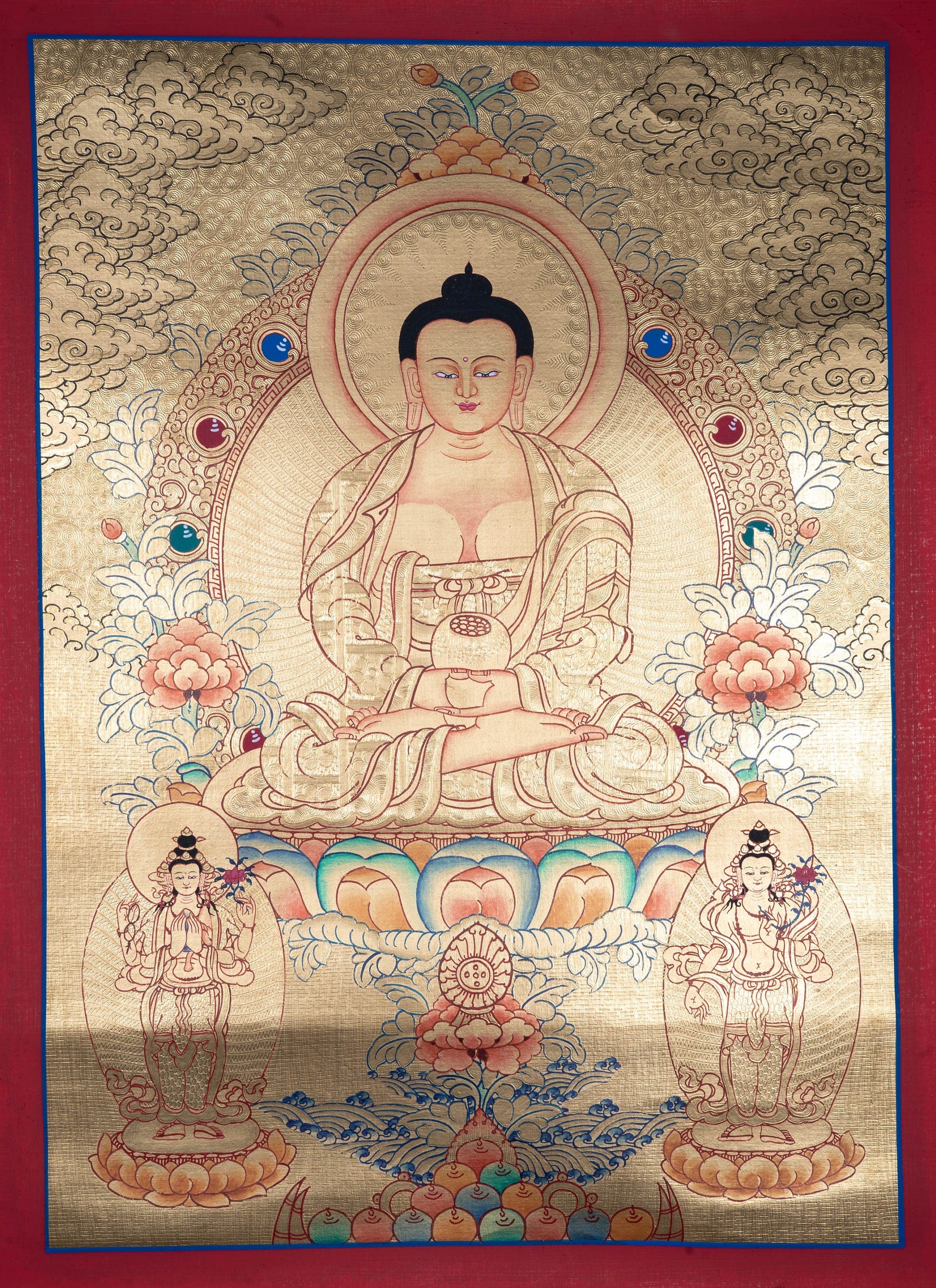 Lyap Long Life Amitabha Buddha Thangka - Lucky Thanka