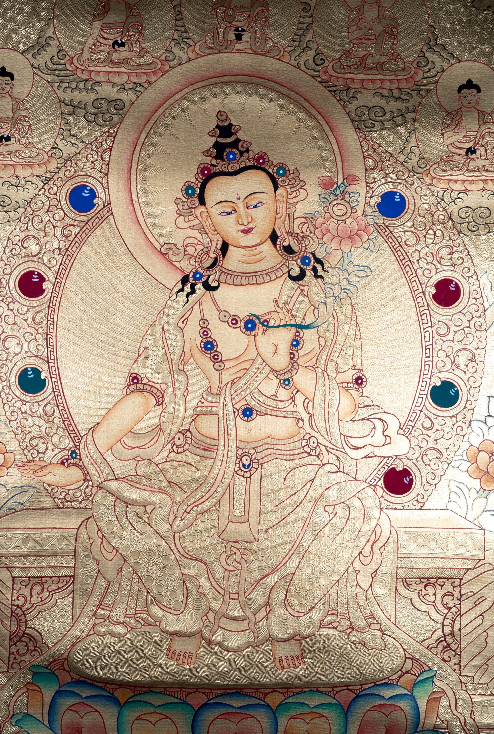 Lyap Maitriya Buddha Thangka Painting - Lucky Thanka