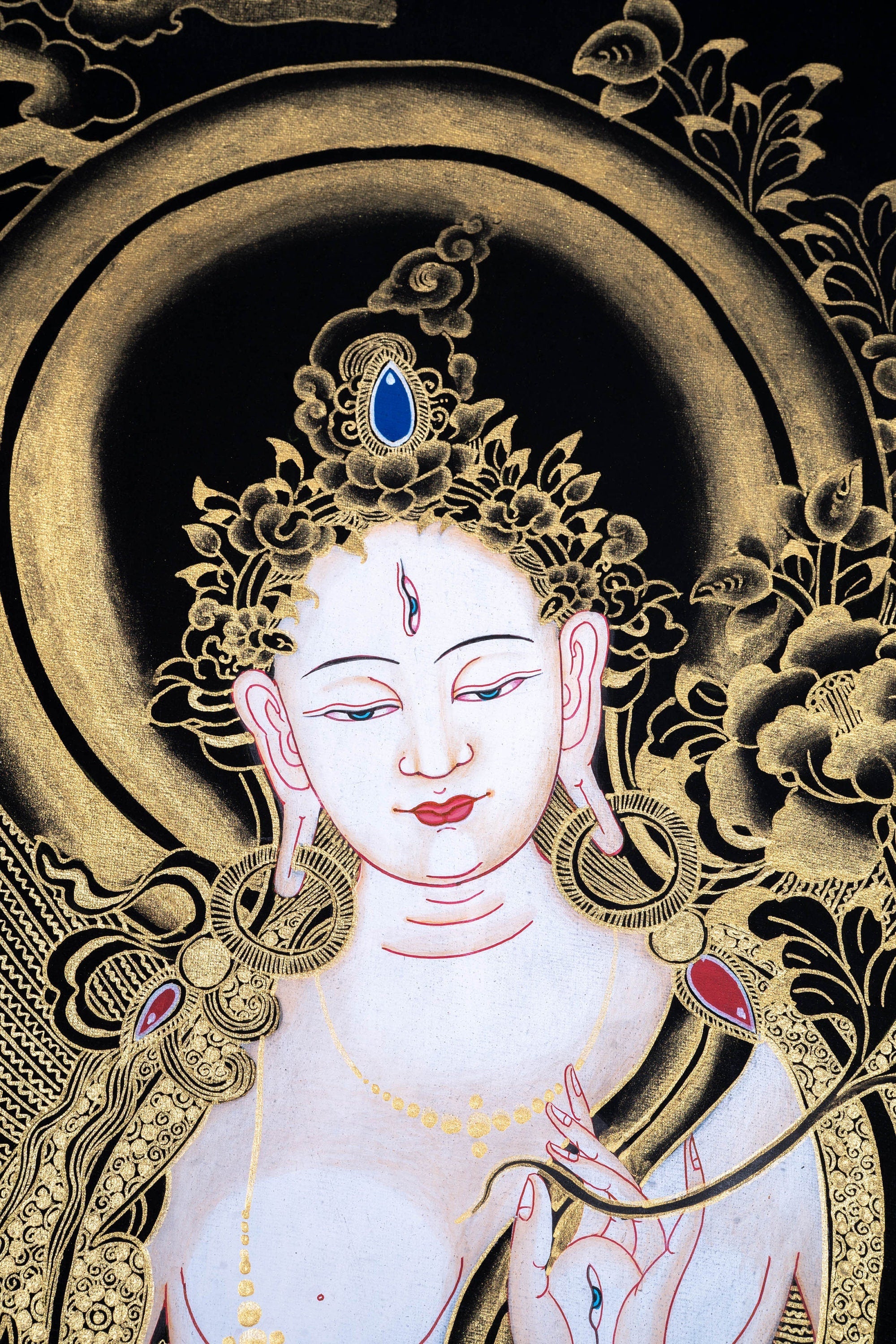 Painting of White Tara Thangka - Lucky Thanka