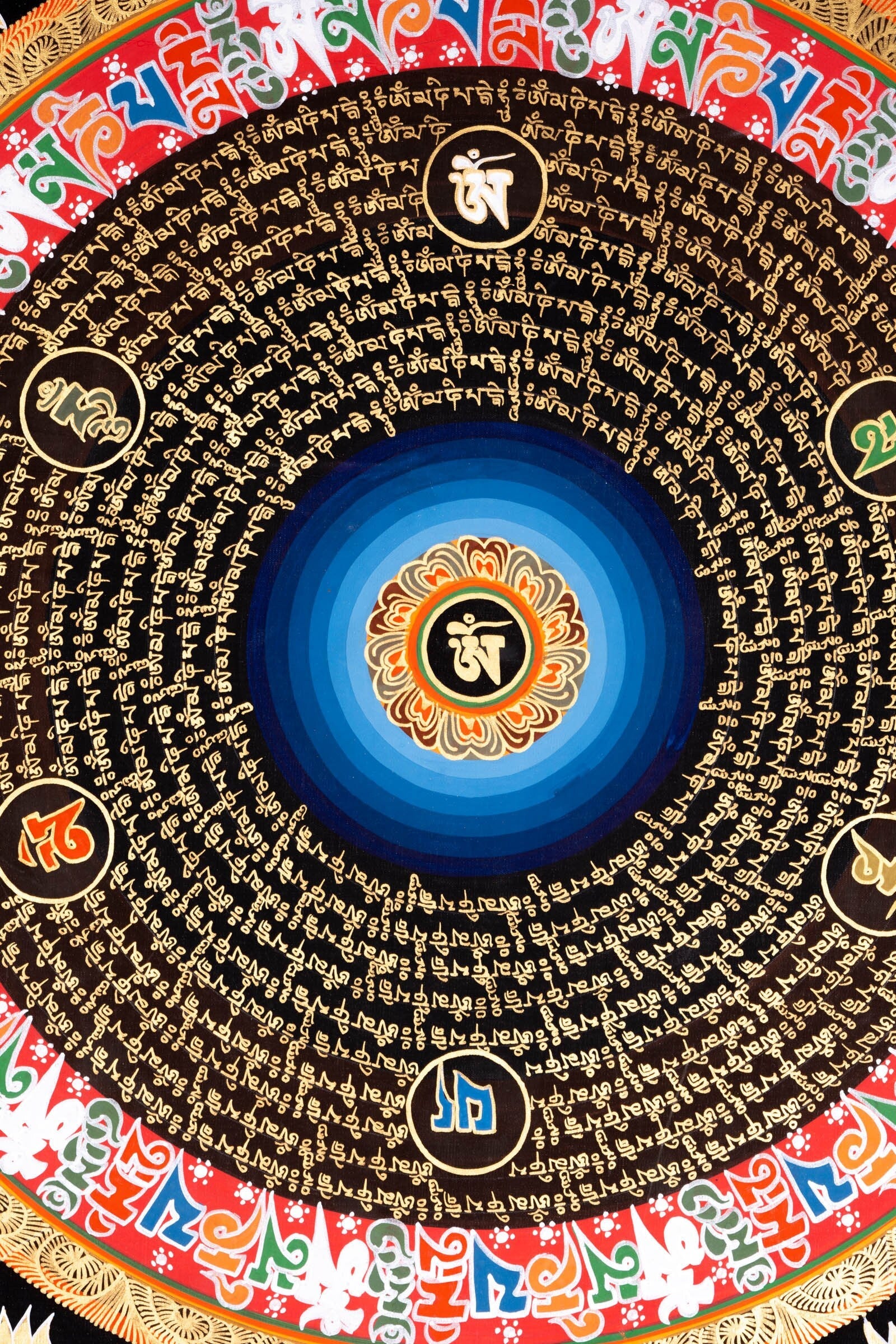 Om Mantra Mandala Thangka Painting - Lucky Thanka