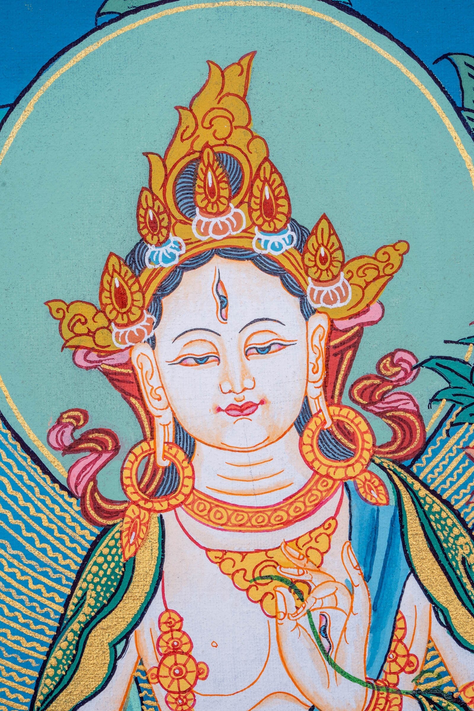 White Tara Thangka Painting - Lucky Thanka