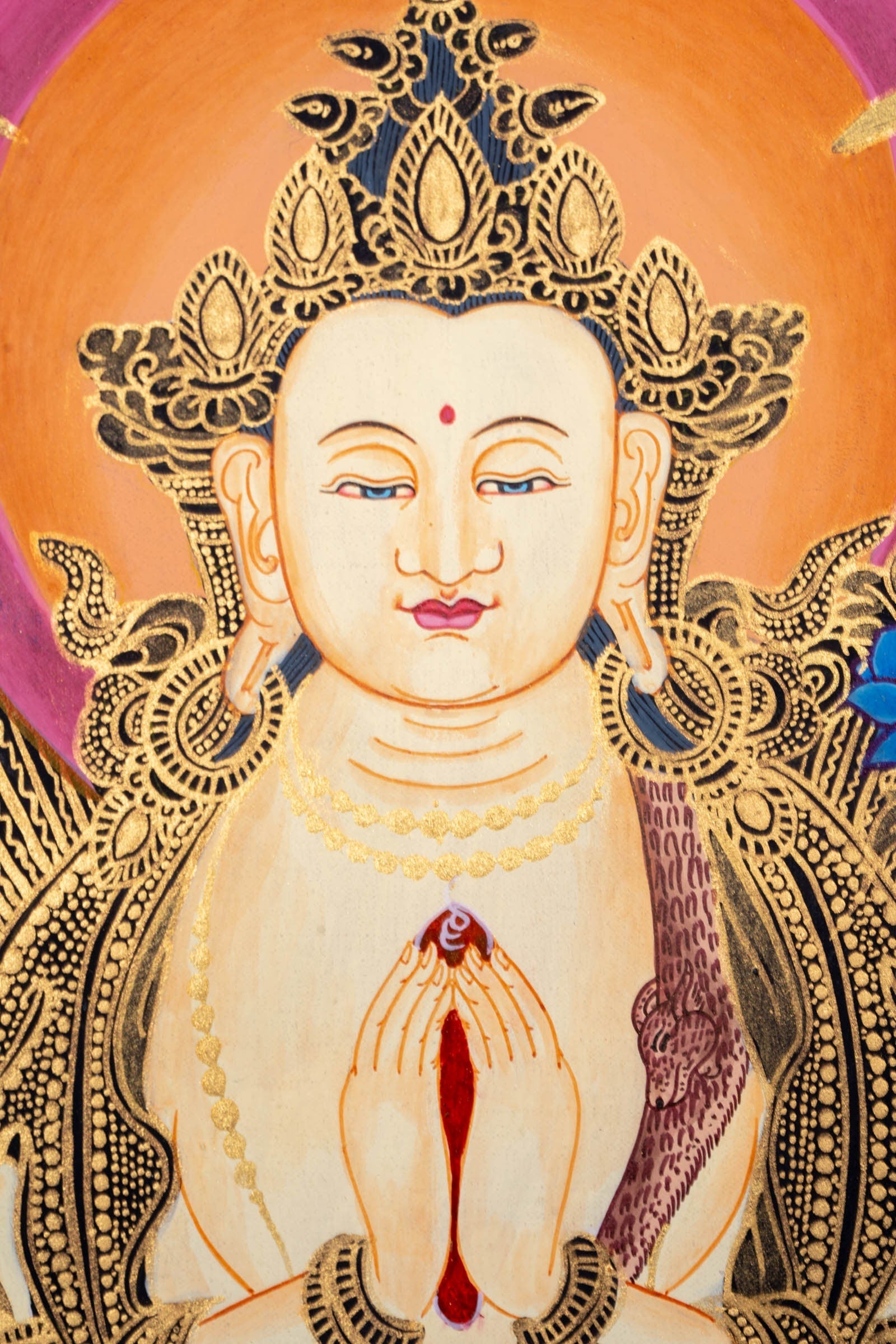 Thangka Art of Chengresi Boddhisattva - Lucky Thanka