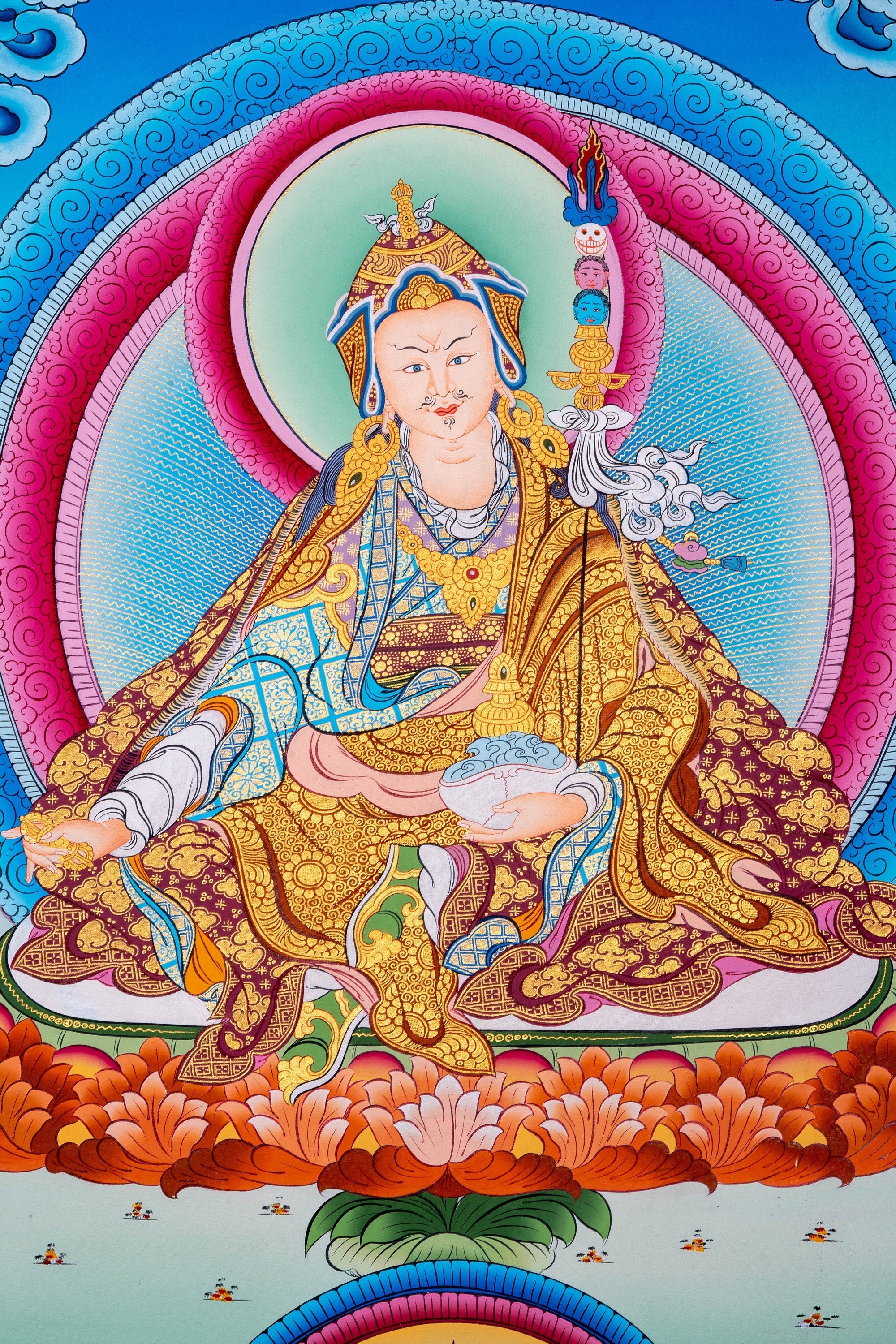 Guru Padmasambhava Thangka Art - Lucky Thanka