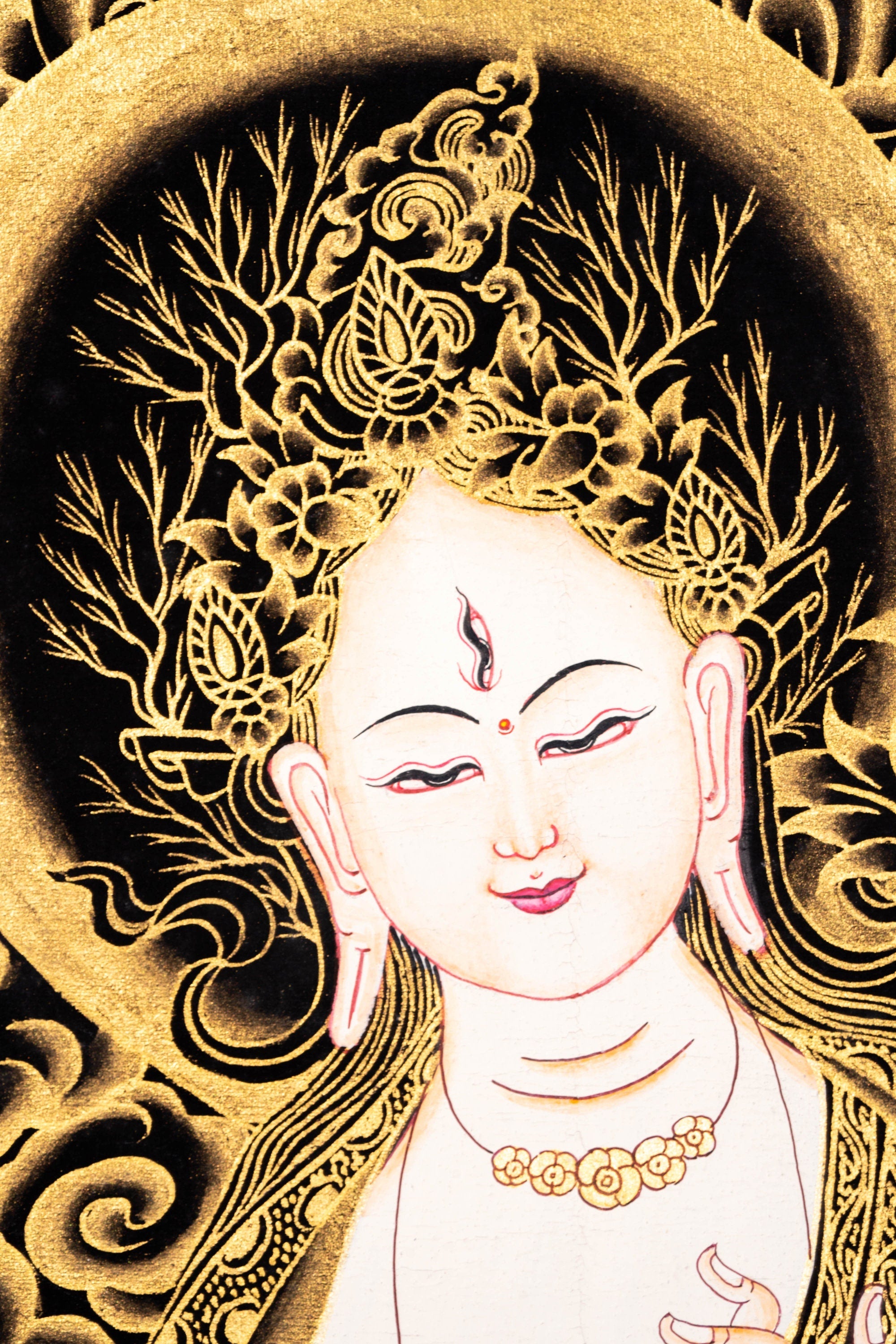 White Tara Thangka Painting - Lucky Thanka