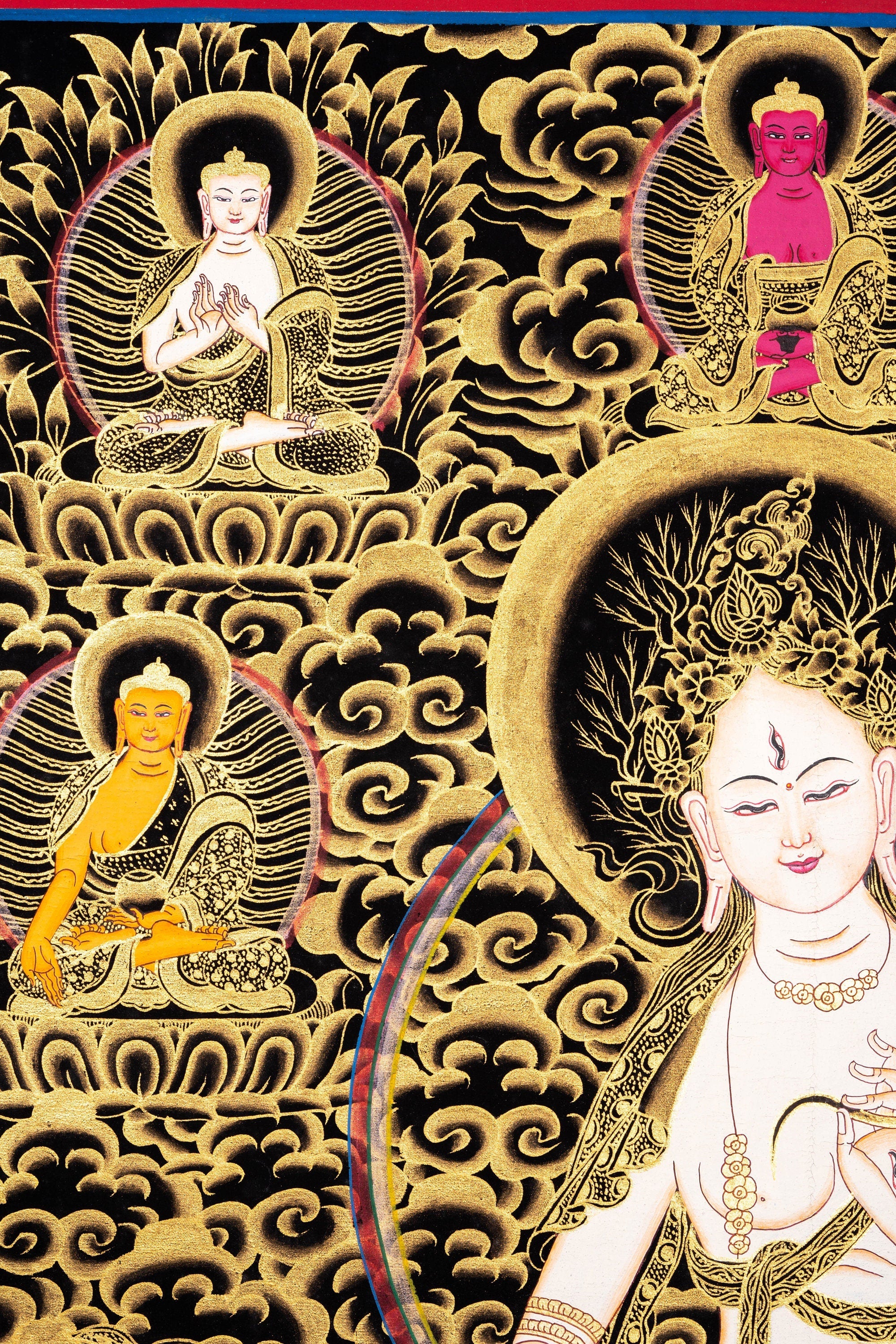 White Tara Thangka Painting - Lucky Thanka