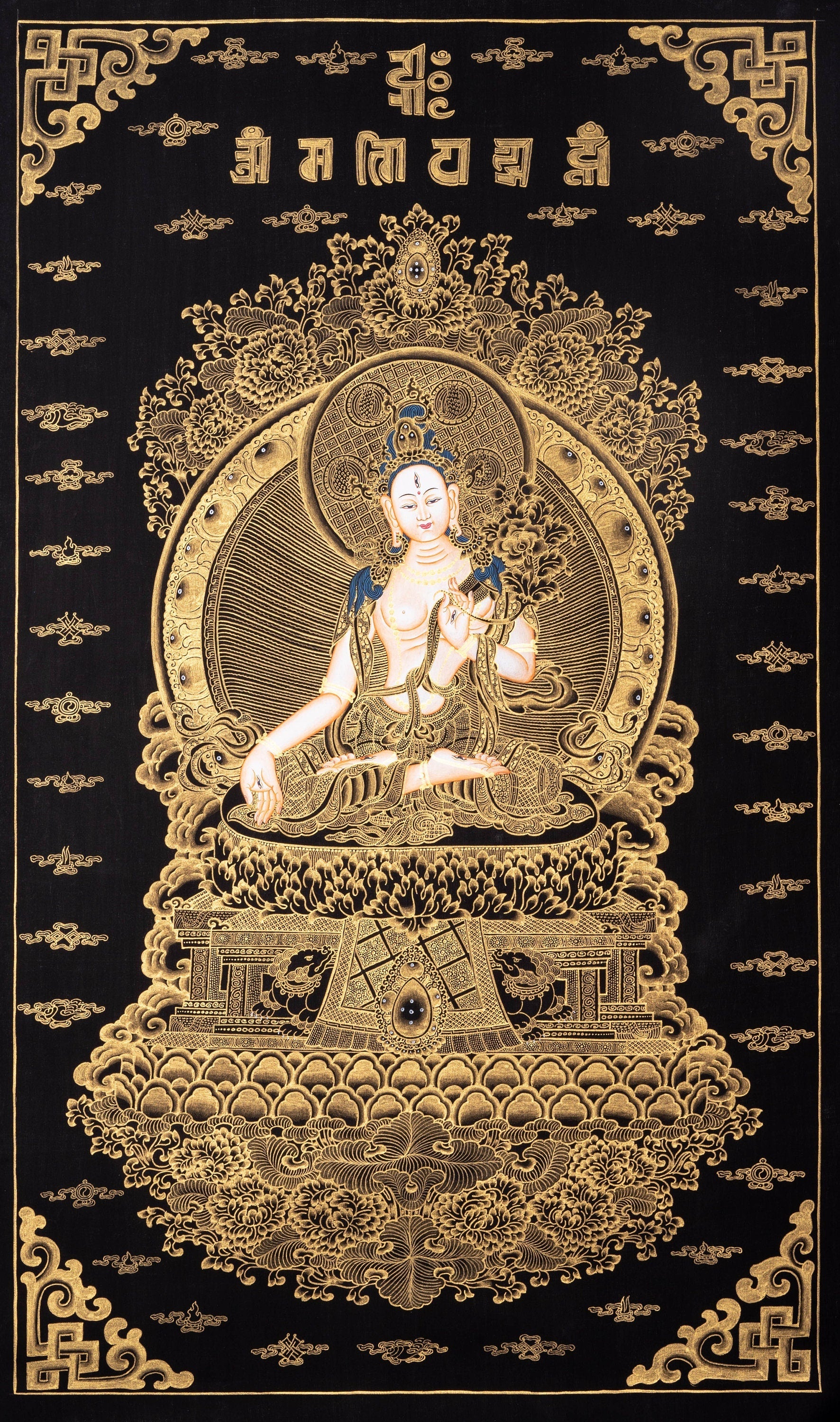 White Tara Thangka Art - Lucky Thanka