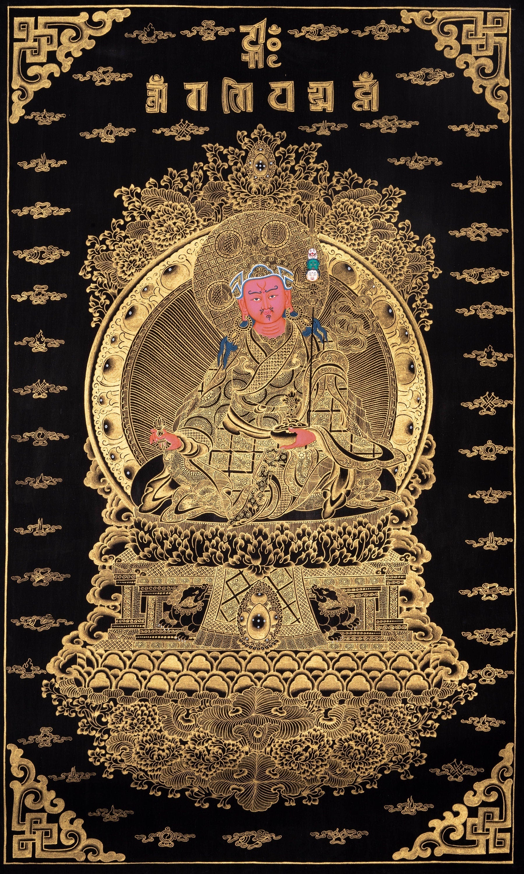 Guru Rinpoche Thangka Painting - Lucky Thanka