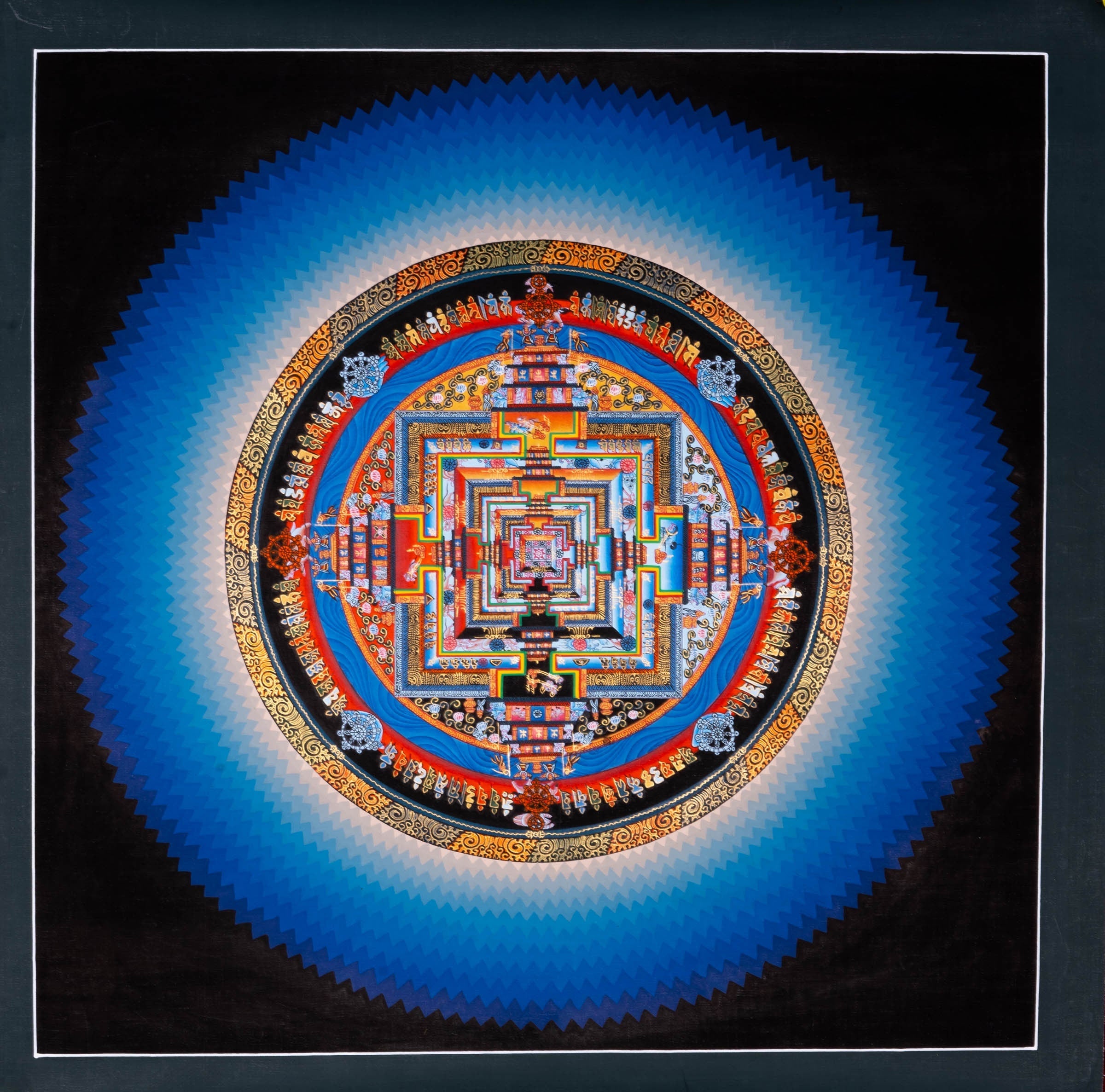 Lotus Kalachakra Mandala Thangka Painting - Lucky Thanka