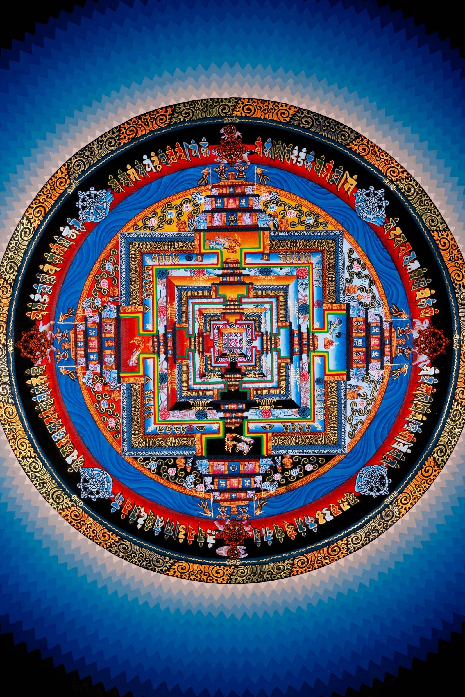 Lotus Kalachakra Mandala Thangka Painting - Lucky Thanka