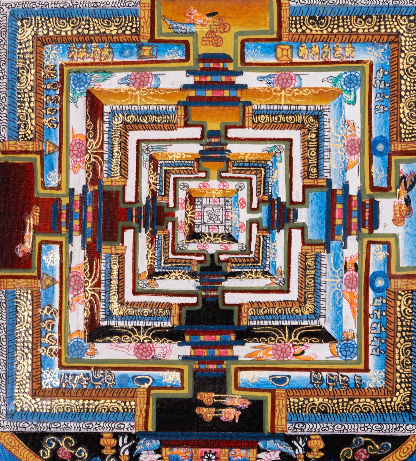 Lotus Kalachakra Mandala Thangka Art - Lucky Thanka
