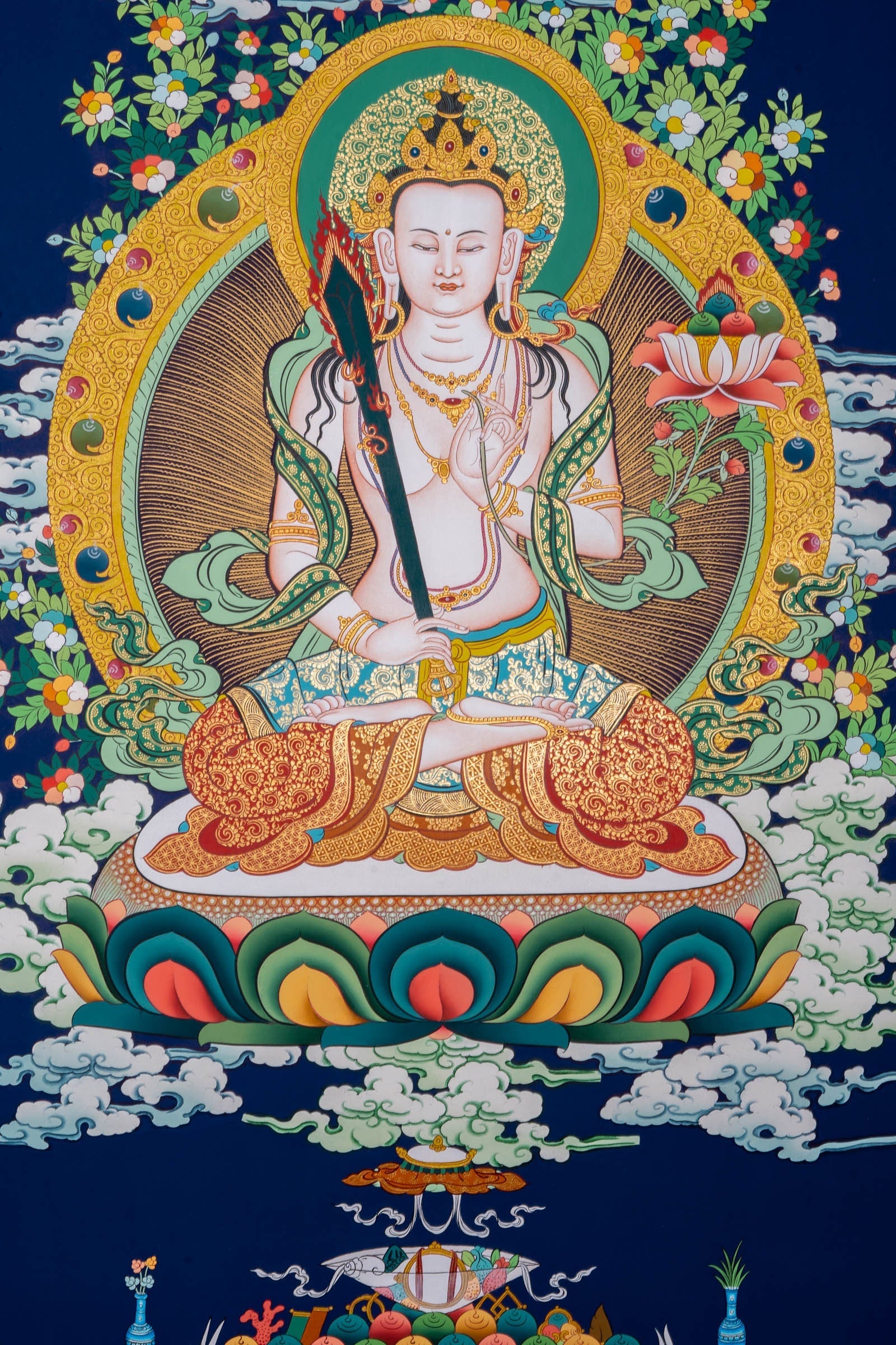 Manjushri Thangka Painting - Lucky Thanka