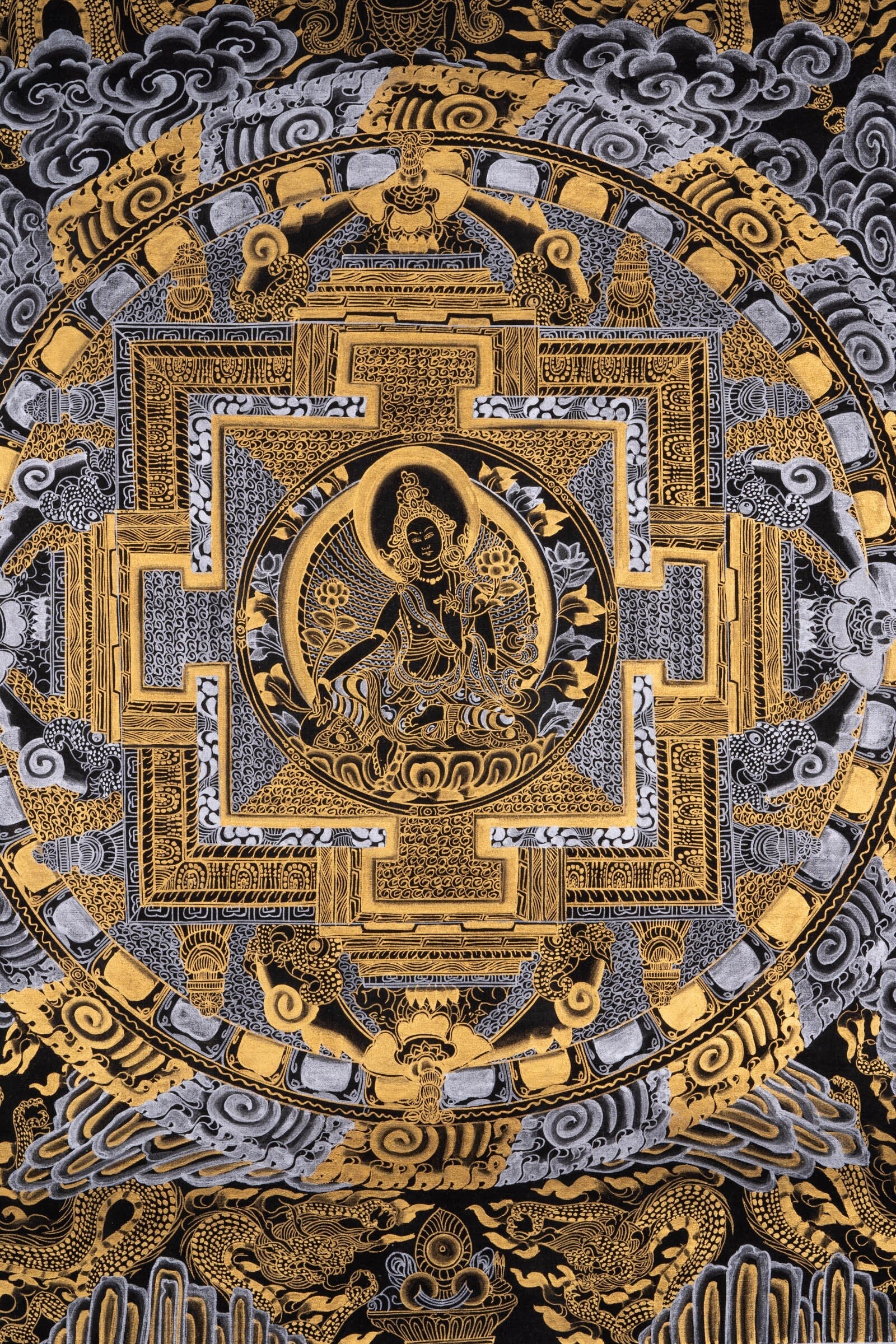 Green Tara Mandala Thangka painting - Lucky Thanka