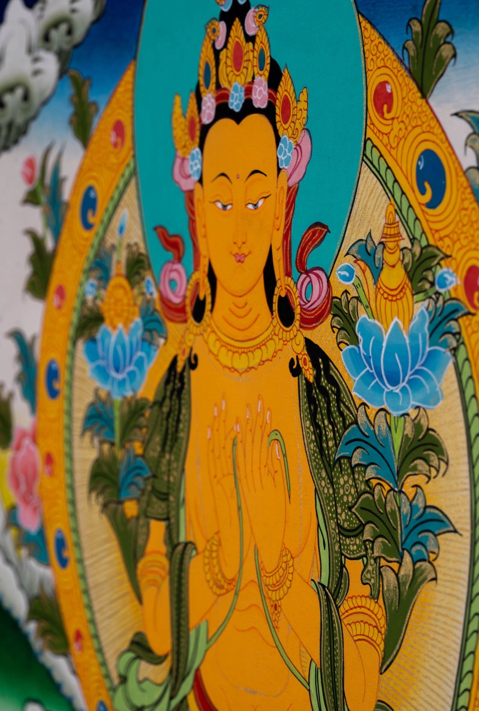 Genuine Thangka Painting of Maitreya Buddha - Lucky Thanka