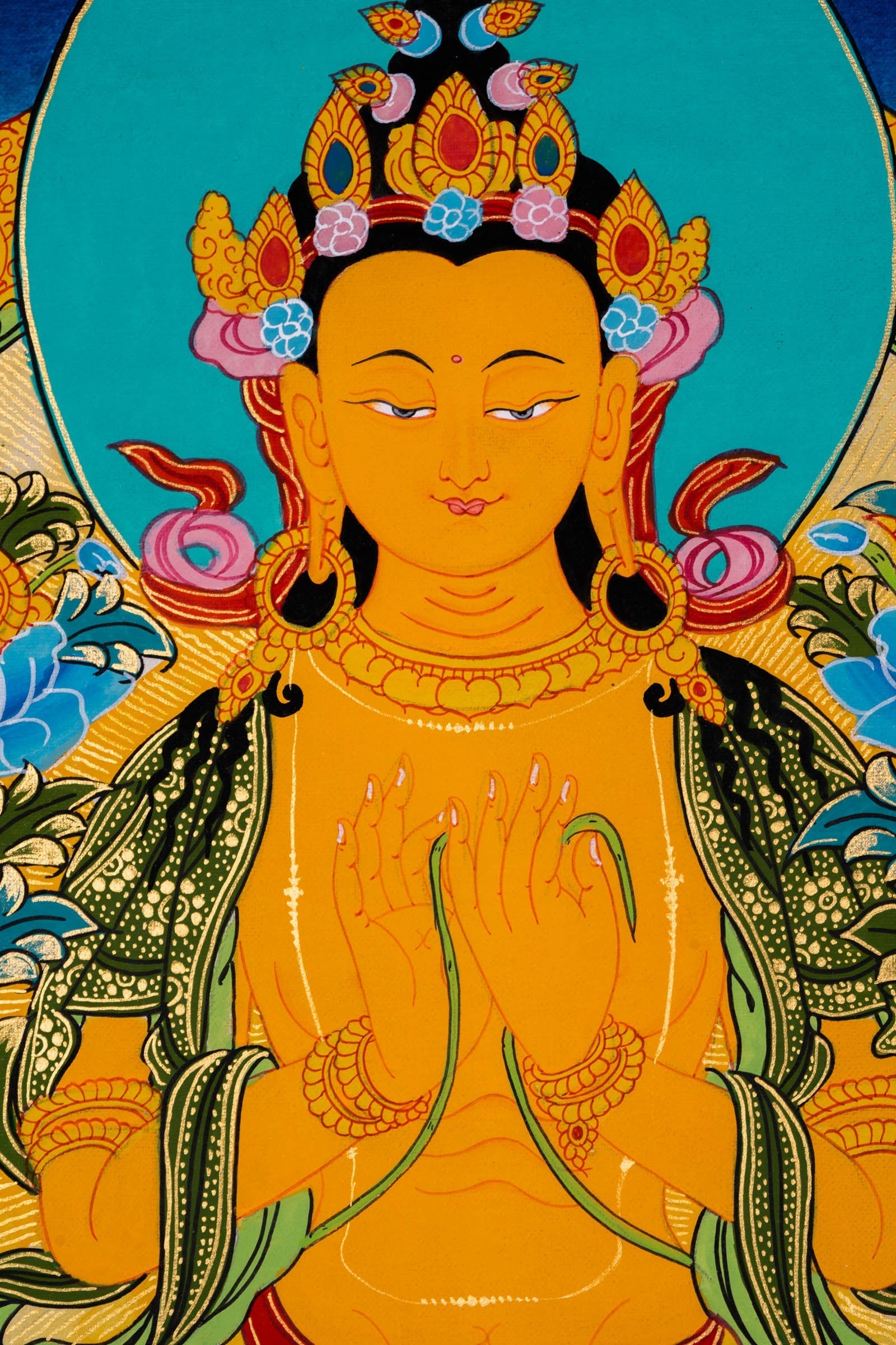 Genuine Thangka Painting of Maitreya Buddha - Lucky Thanka