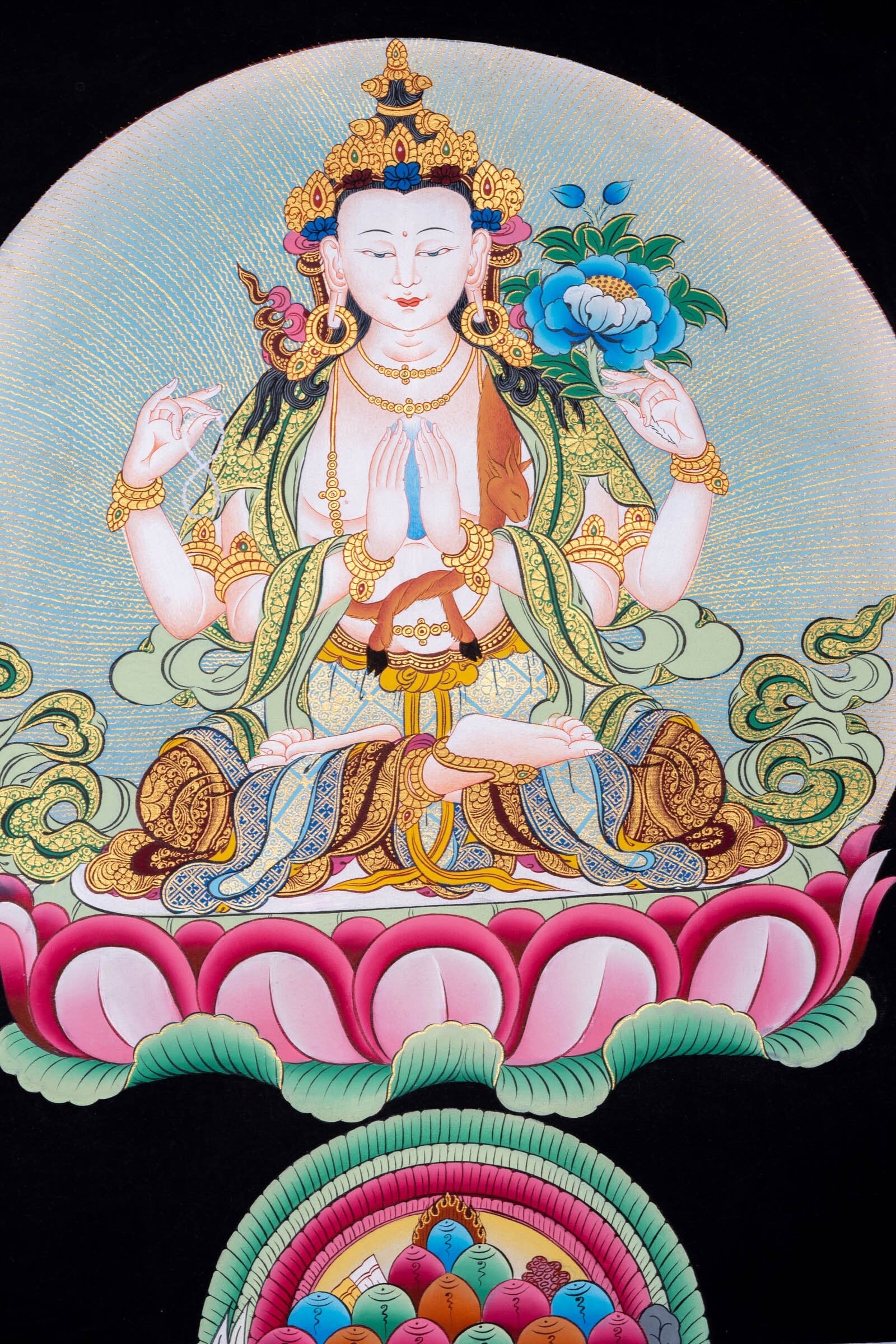 Chengresi Thangka Painting - Lucky Thanka