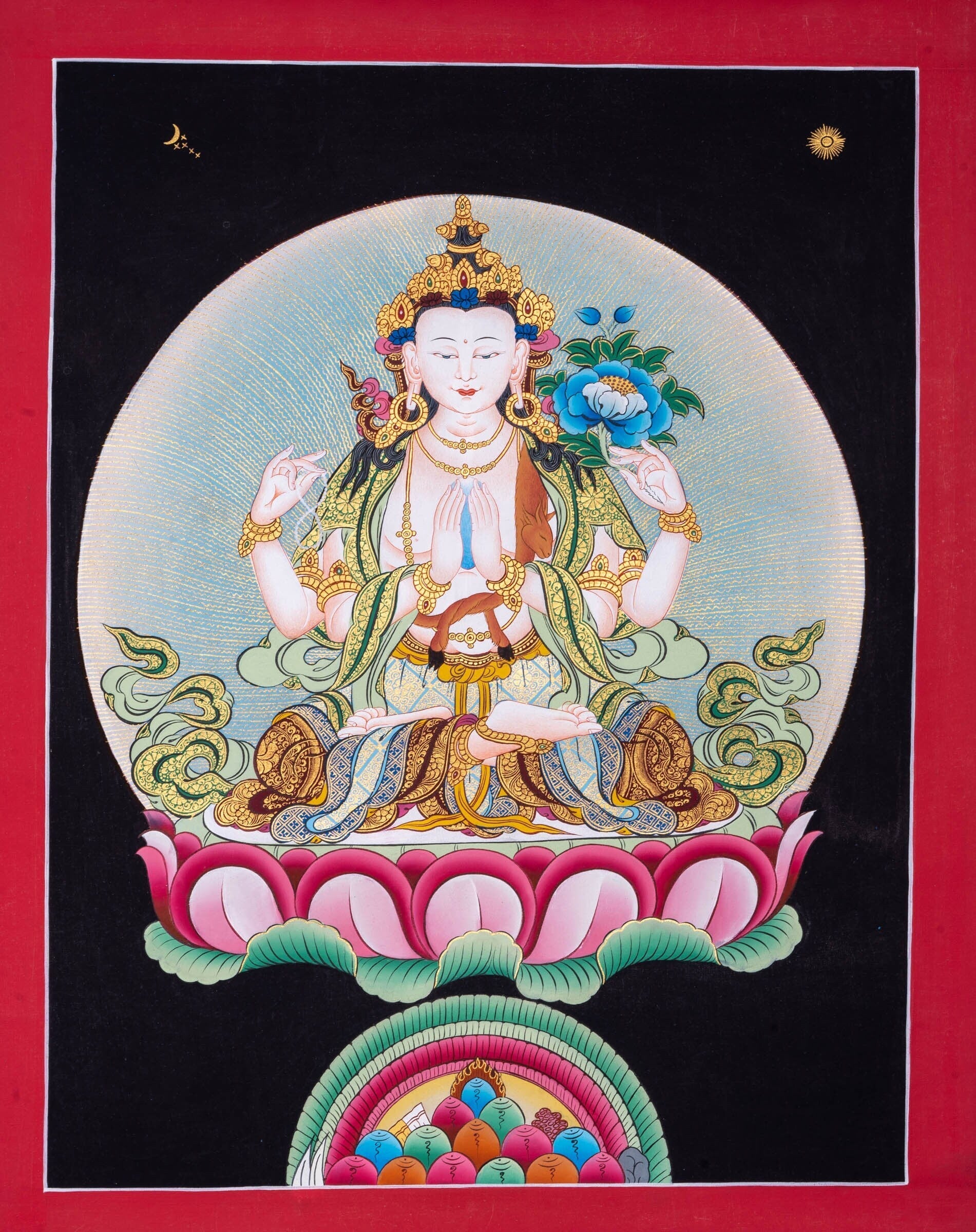 Chengresi Thangka Painting - Lucky Thanka