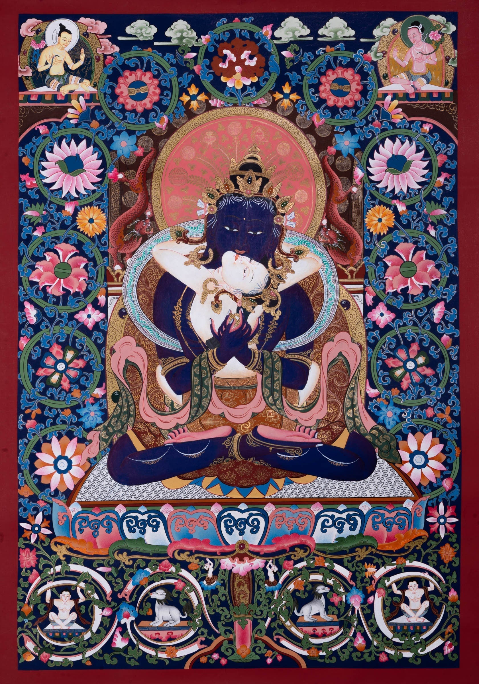 Vajradhara with Shakti Thangka Painting - Lucky Thanka