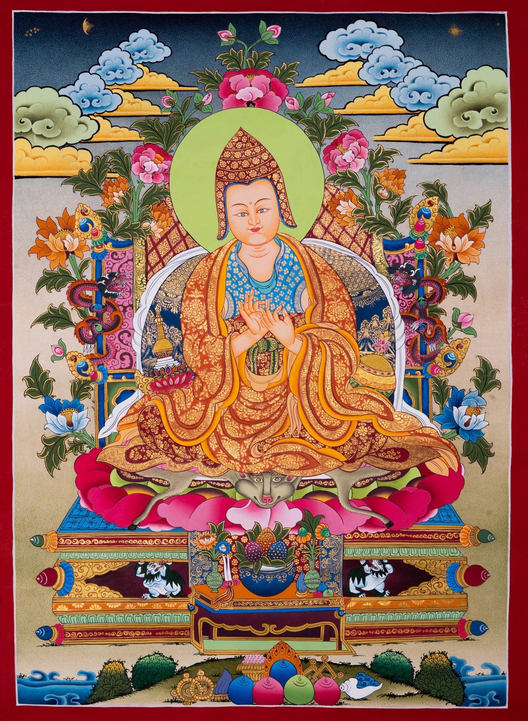 Atisha Thangka Painting - Lucky Thanka