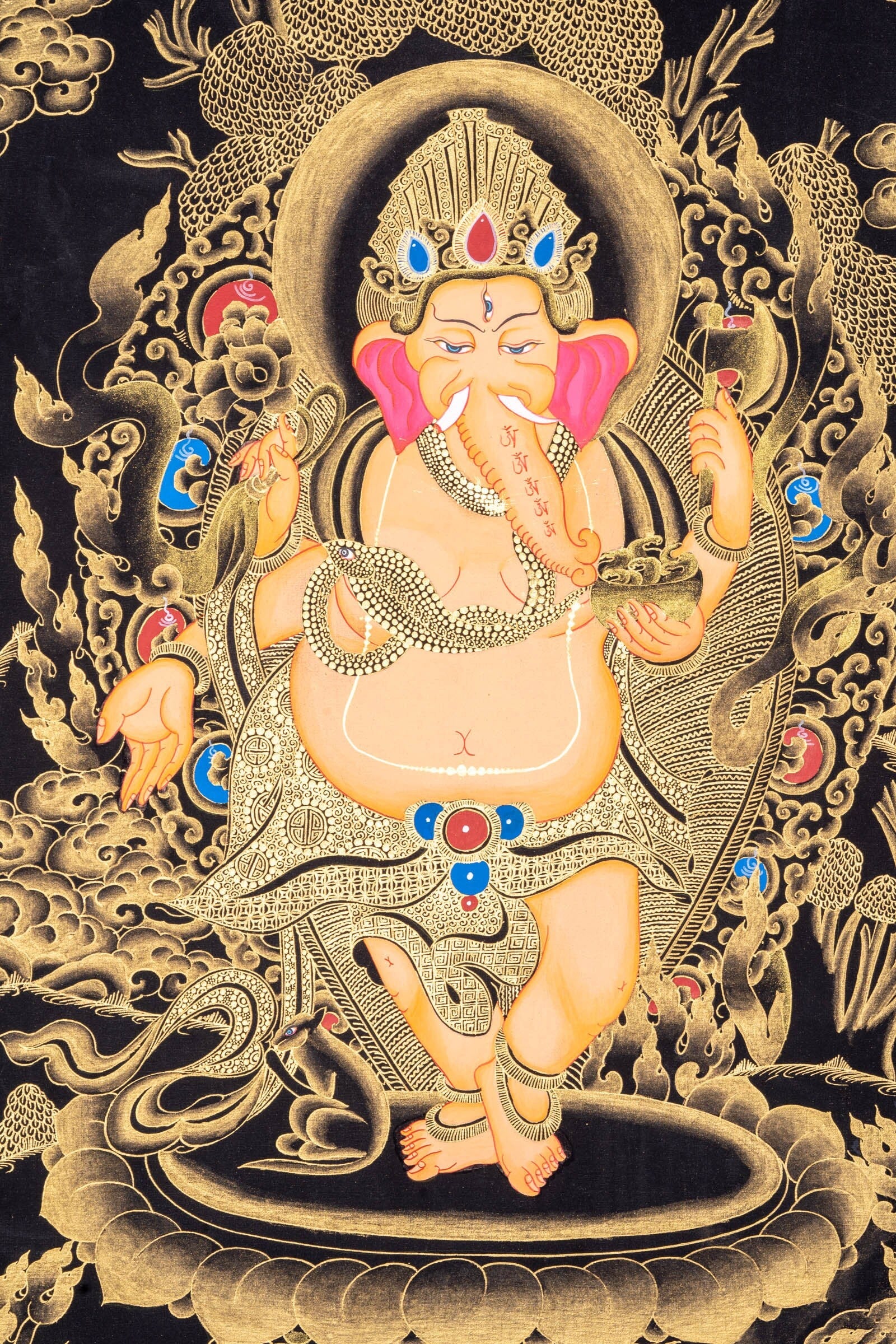 Shri Ganesh Thangka Painting - Lucky Thanka