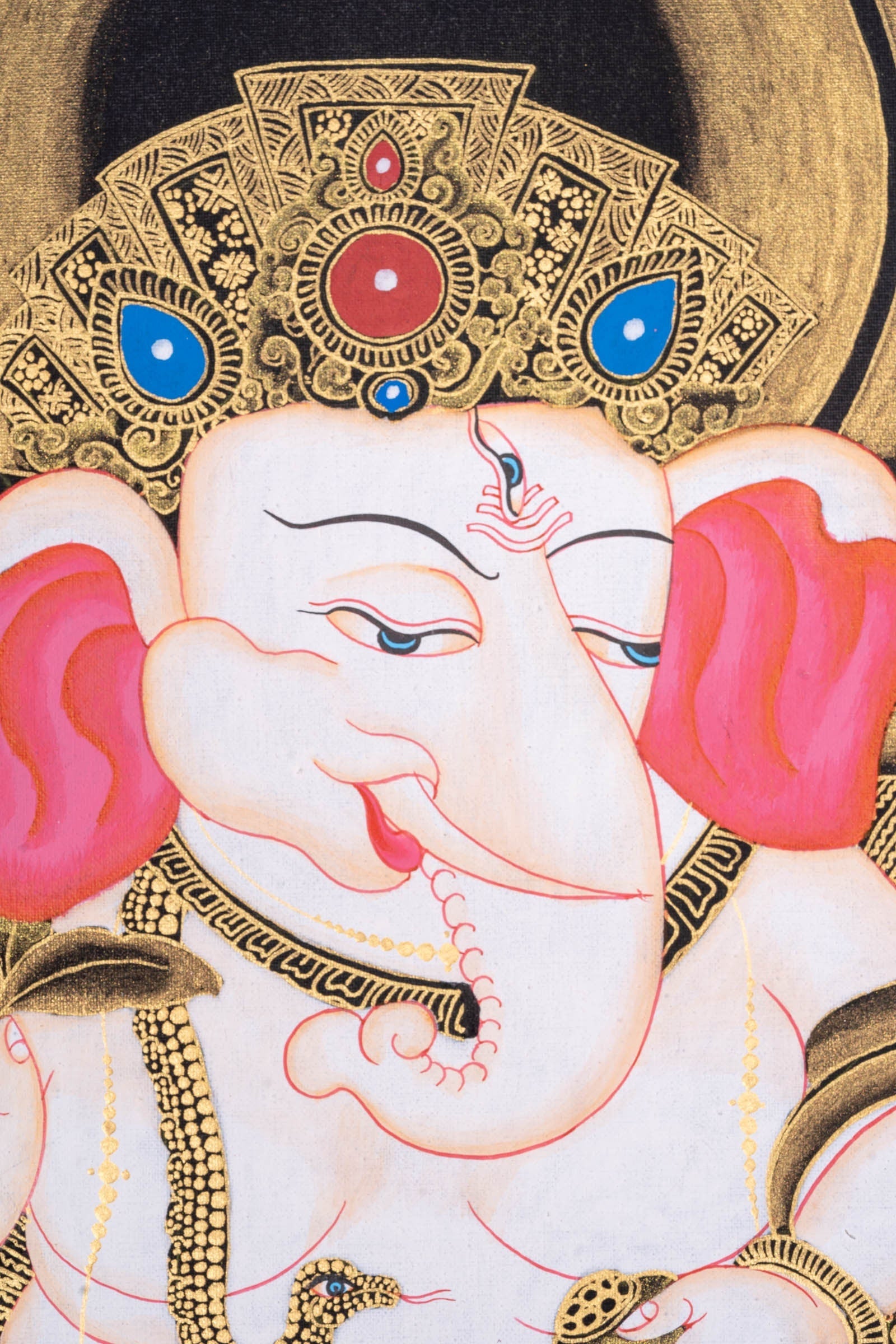 Handmade Shri Ganesh Thangka Painting - Lucky Thanka