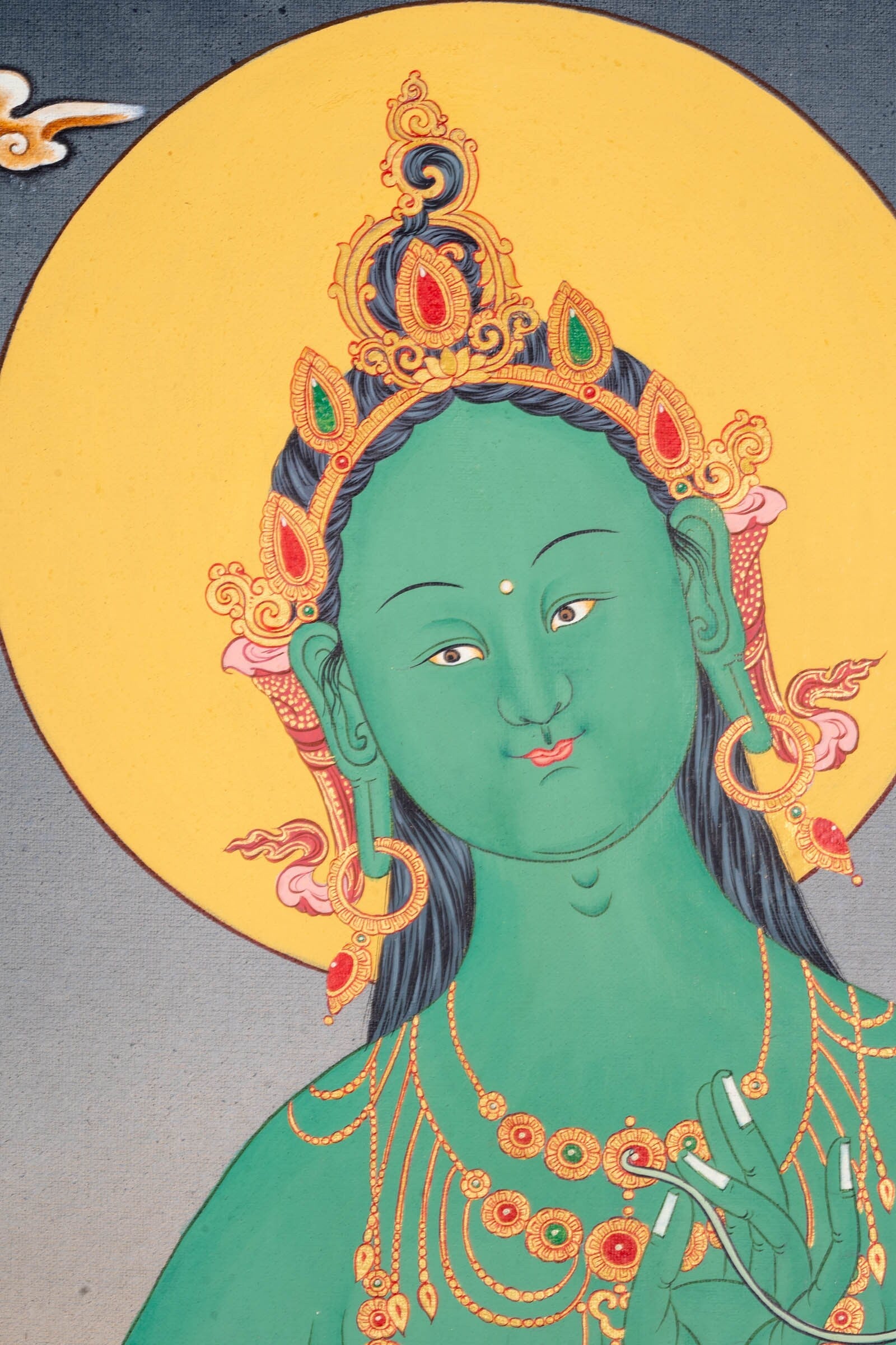 Thangka Painting of Green Tara - Lucky Thanka
