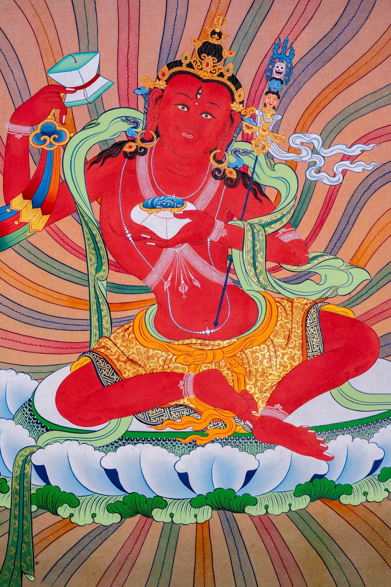 Red Guru Thangka Painting - Lucky Thanka