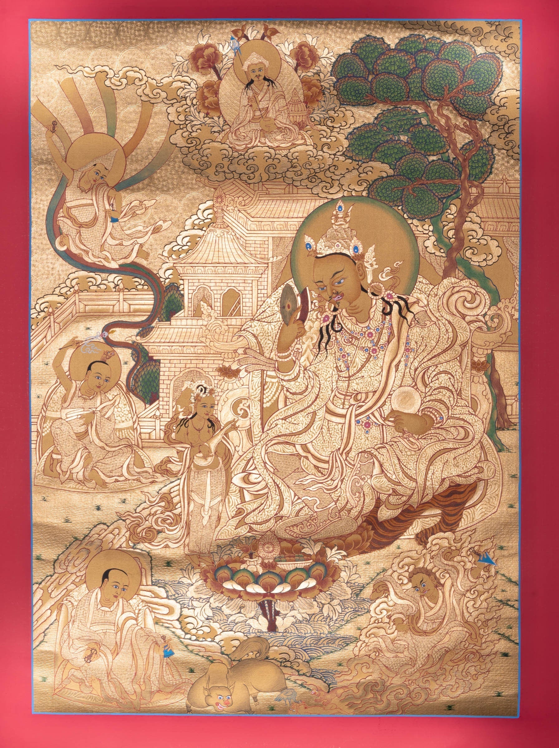 Guru Set Buddhist Painting - Thangka - Lucky Thanka