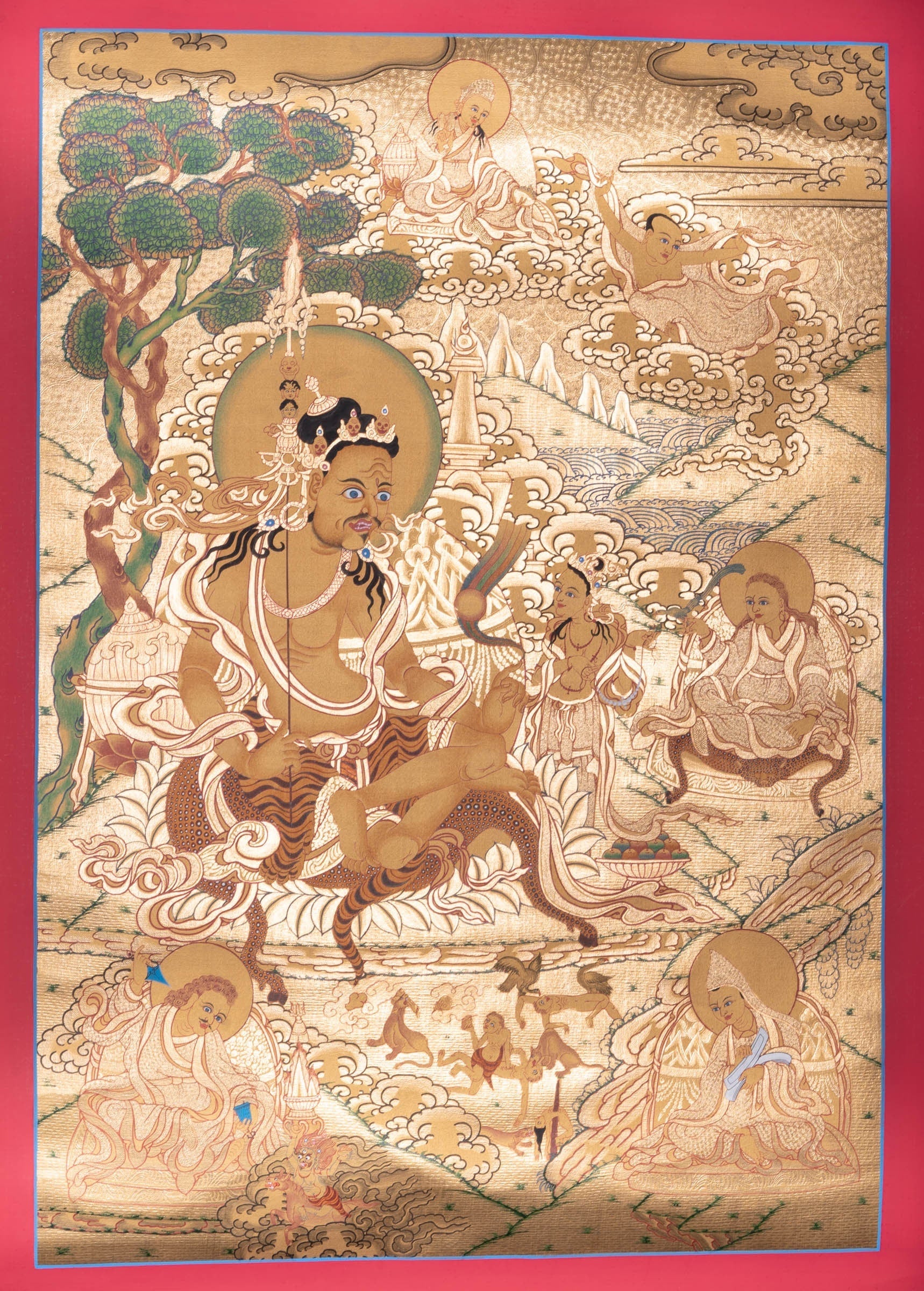 Guru Set Buddhist Painting - Thangka - Lucky Thanka