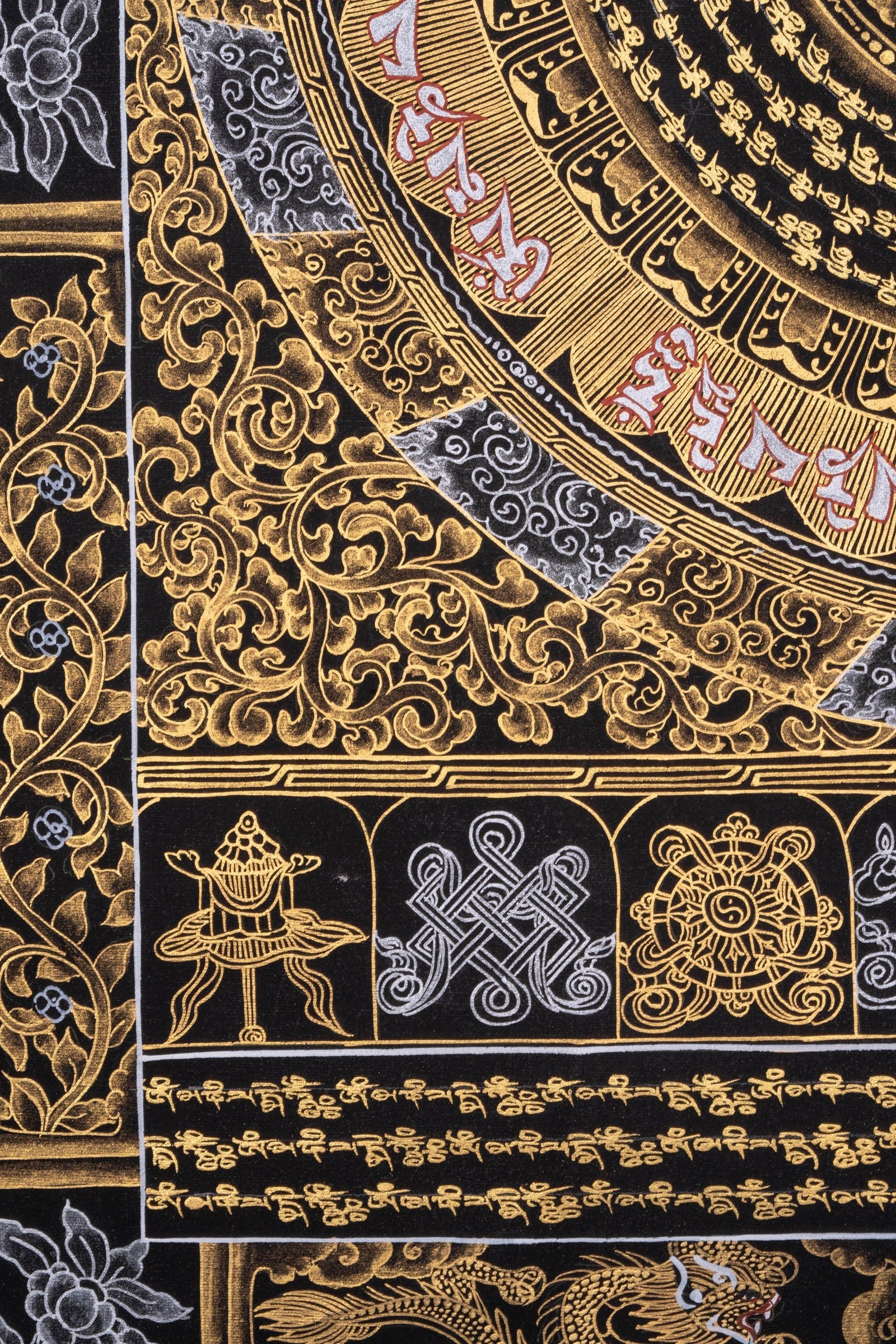 Om Mantra Mandala with Manjushri Thangka Painting - Lucky Thanka