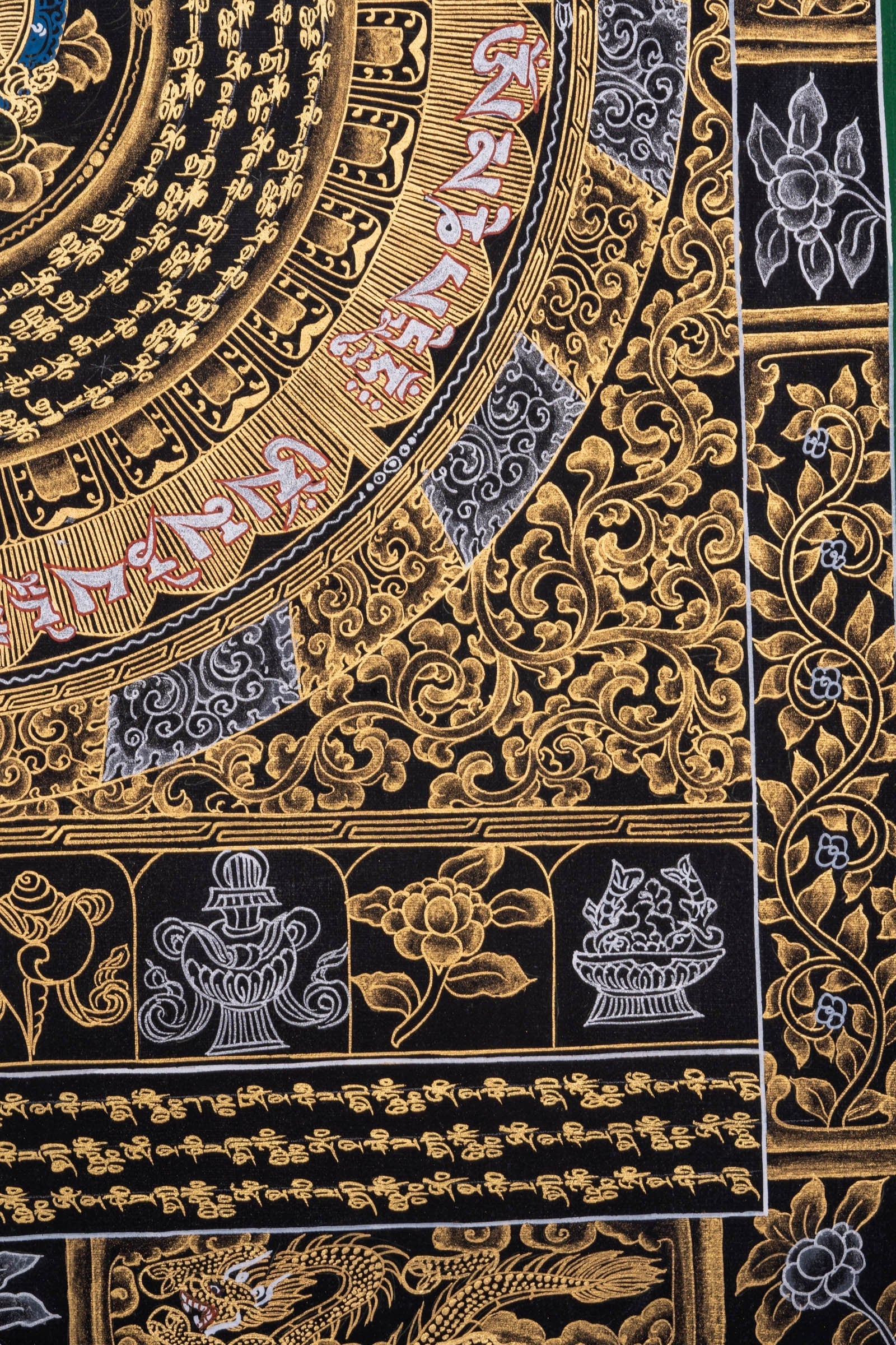 Om Mantra Mandala with Manjushri Thangka Painting - Lucky Thanka